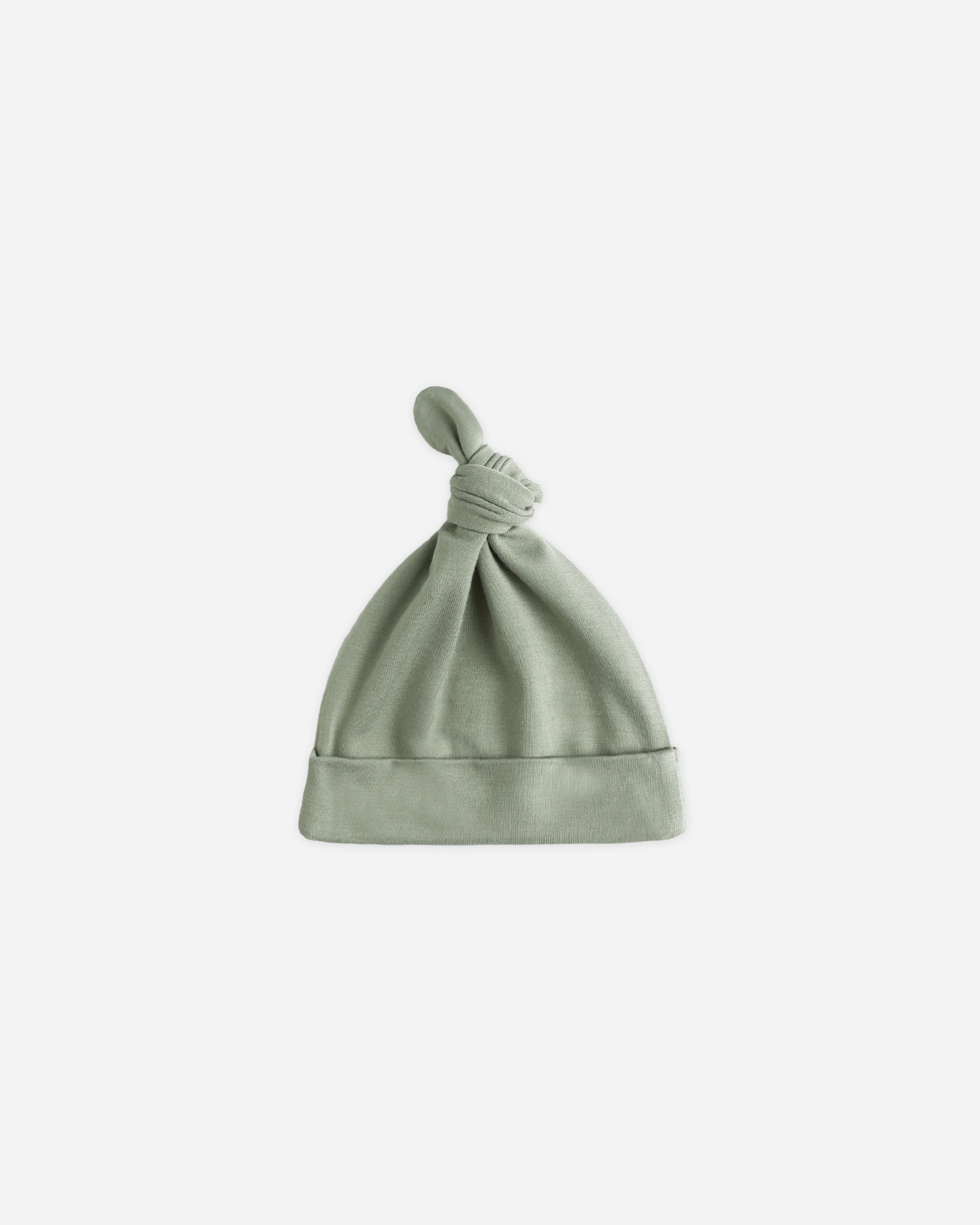 Bonnet bébé noué en bambou || Fougère