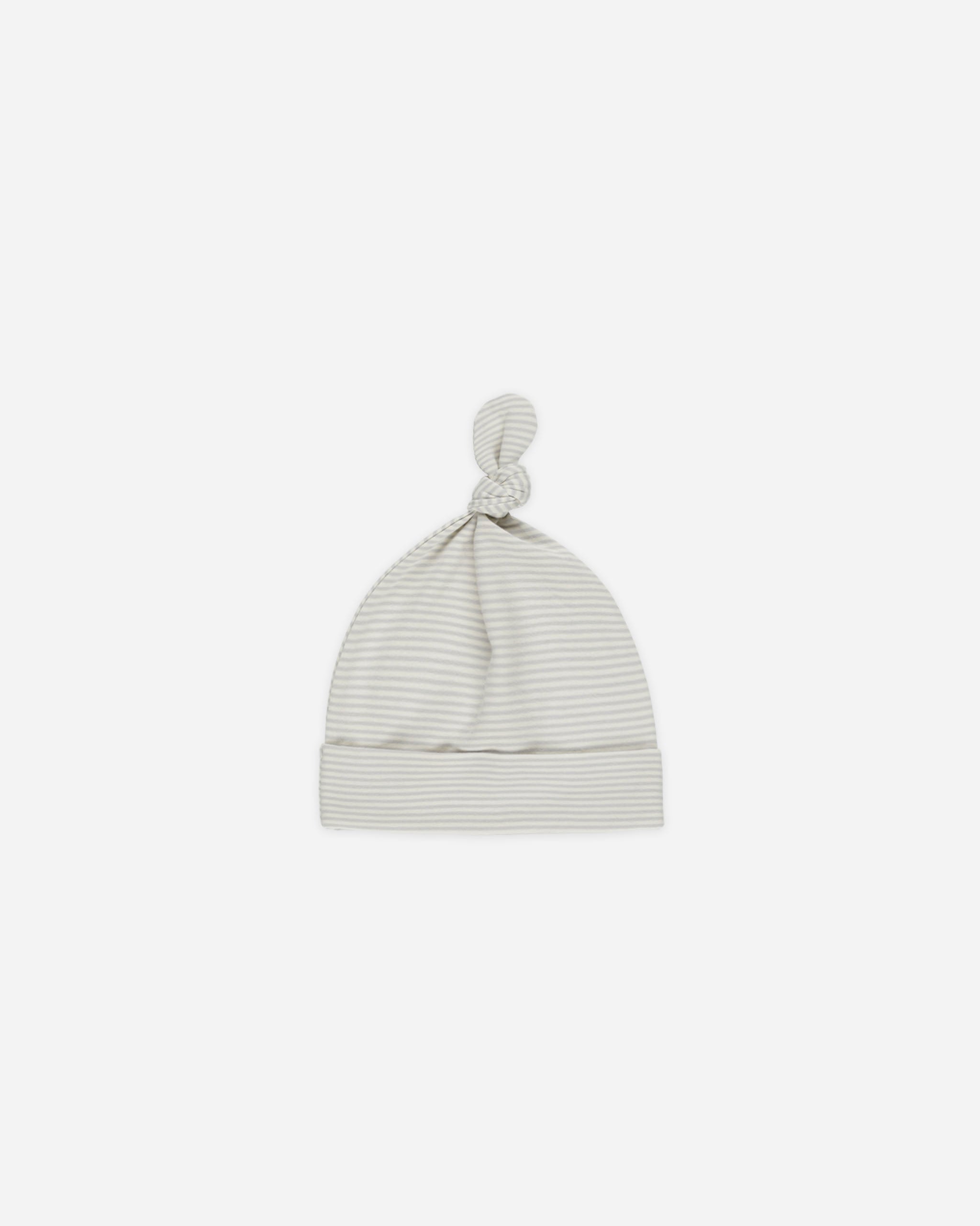 -Knotted Baby Hat || Sky Micro Stripe-