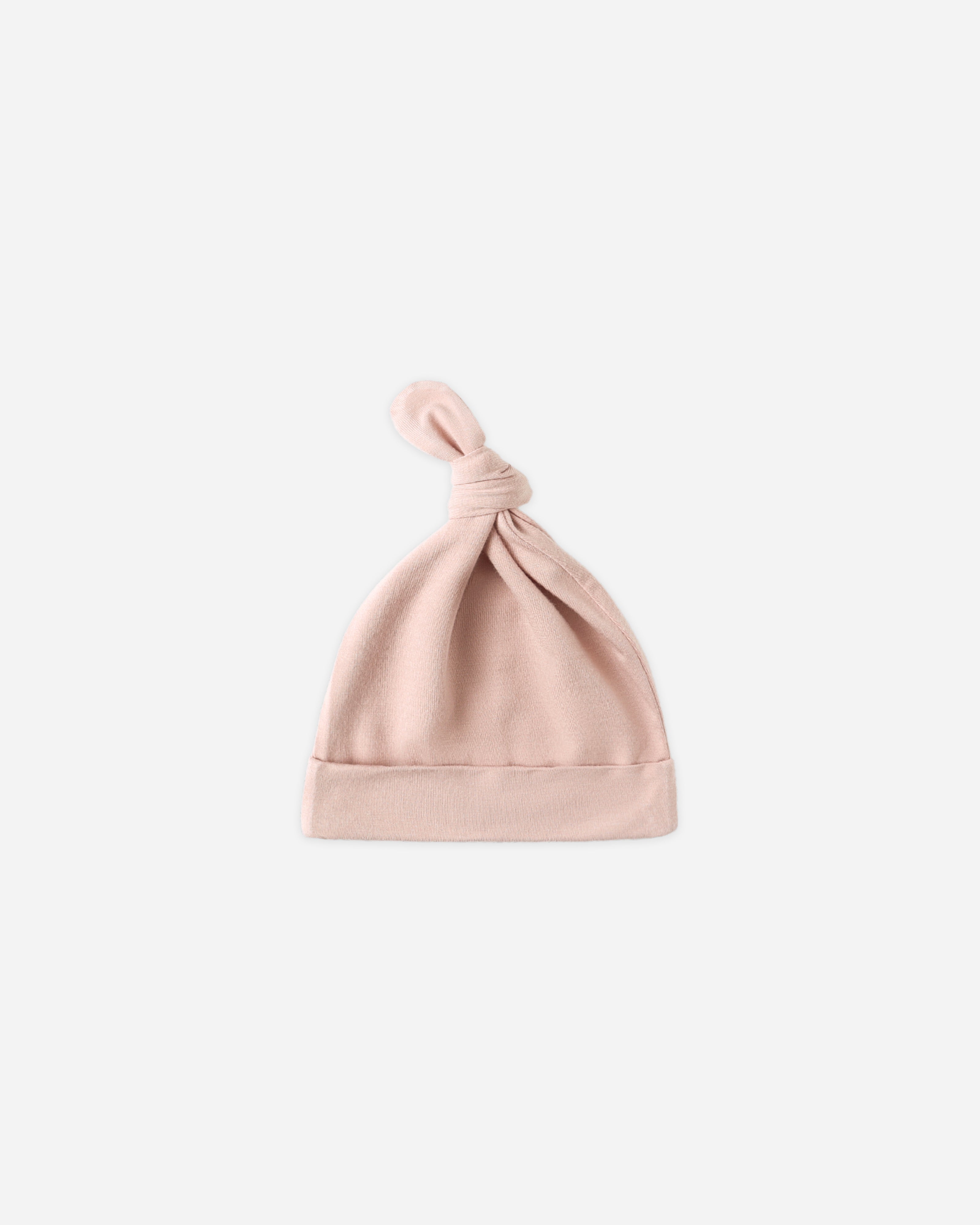 Bonnet bébé noué en bambou || Rose