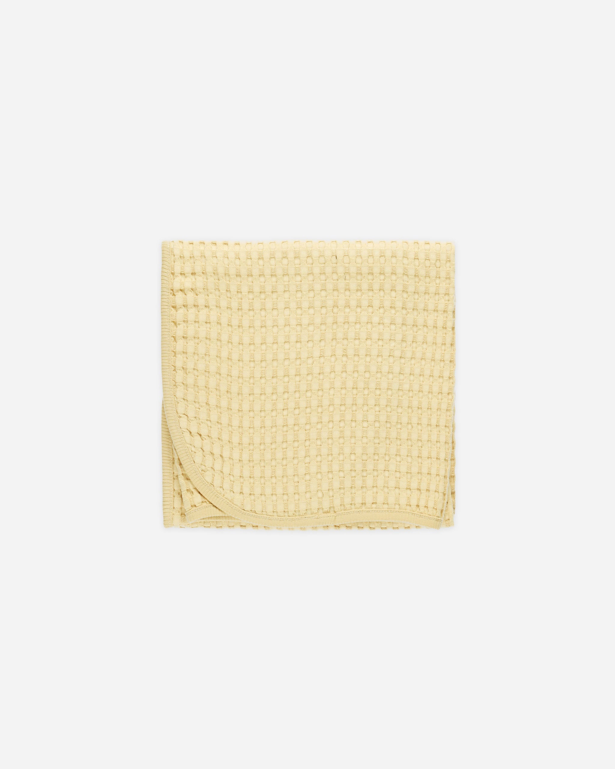 -Waffle Baby Blanket || Yellow-