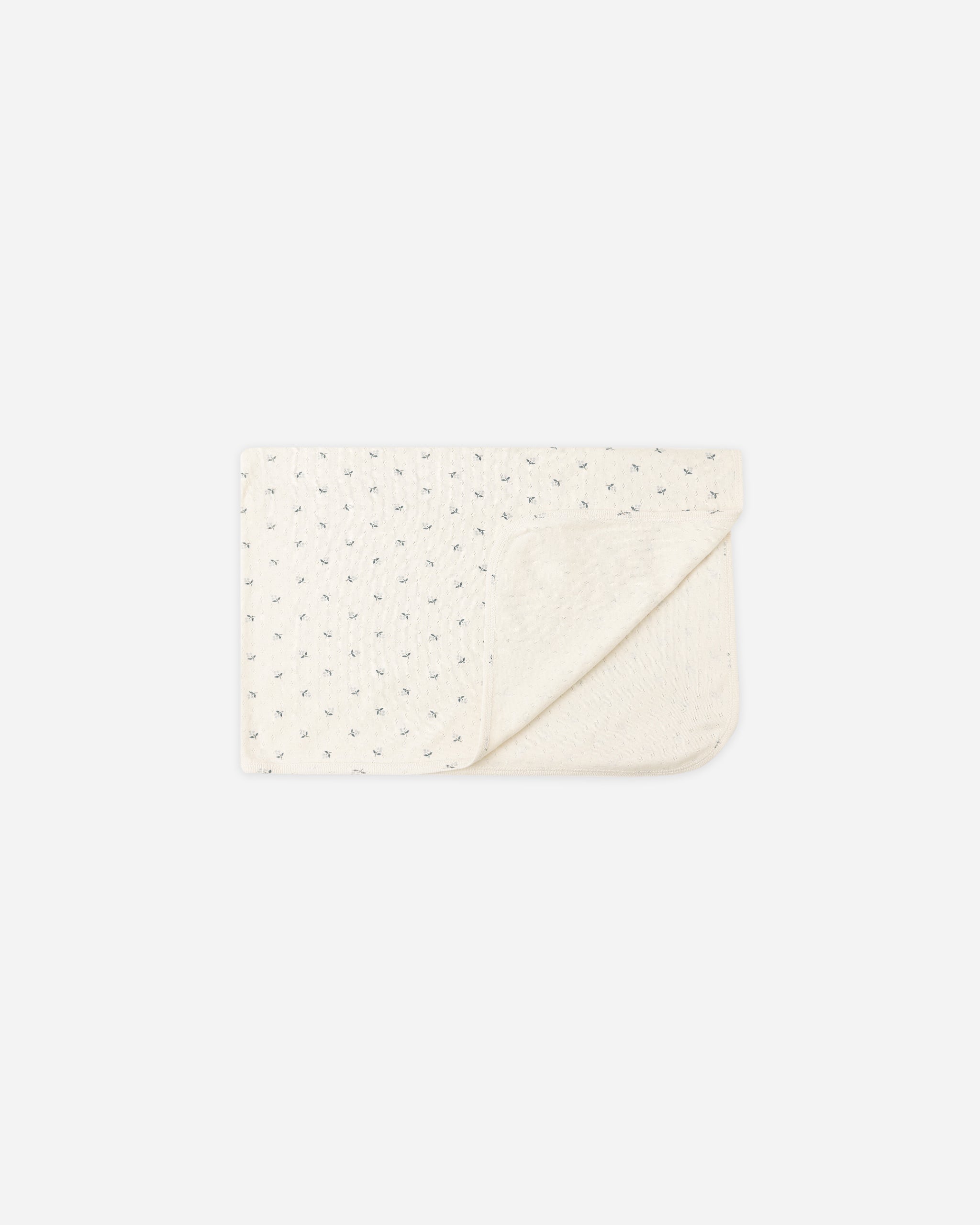 Pointelle Baby Blanket || Blue Ditsy