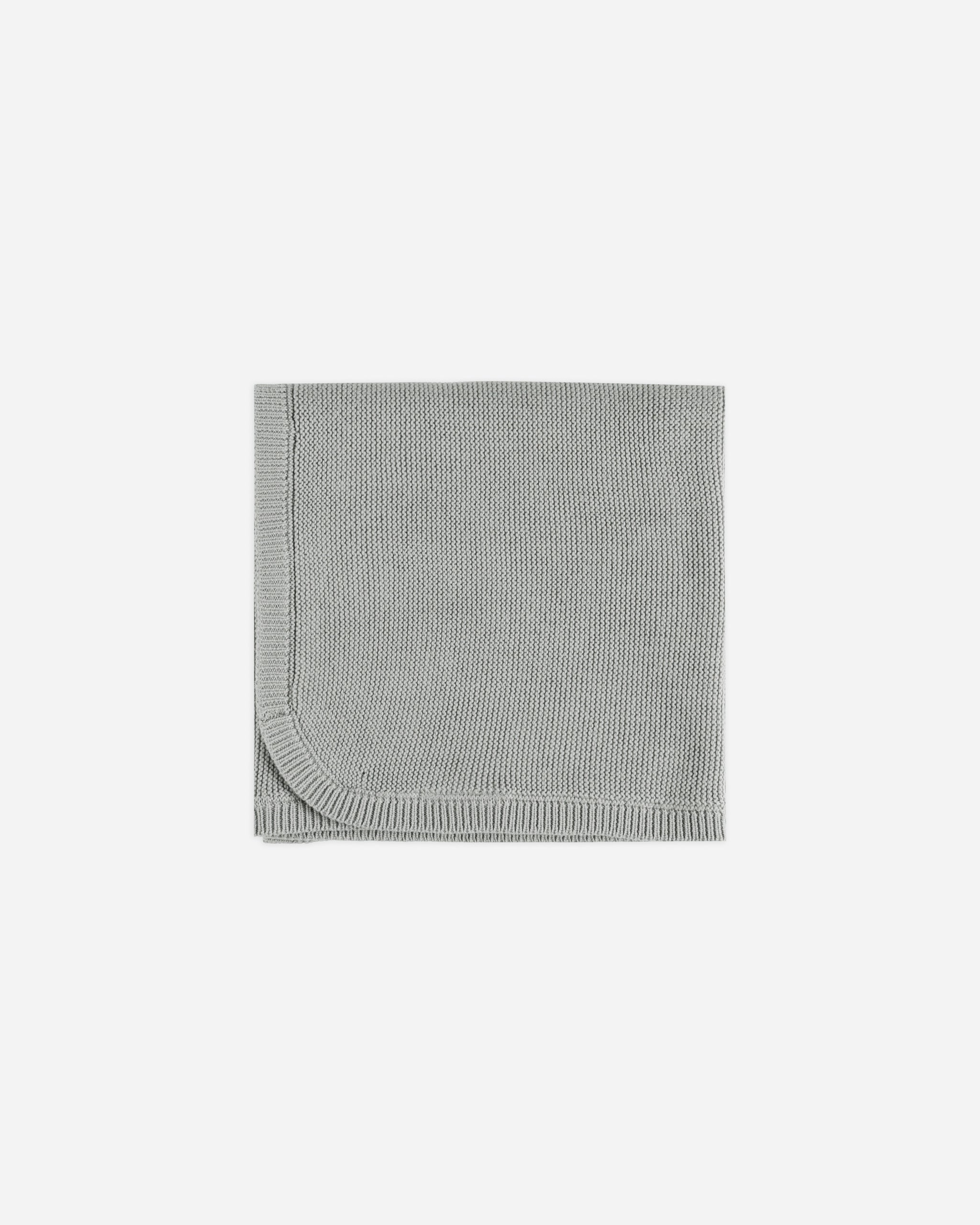 Knit Baby Blanket || Dusty Blue