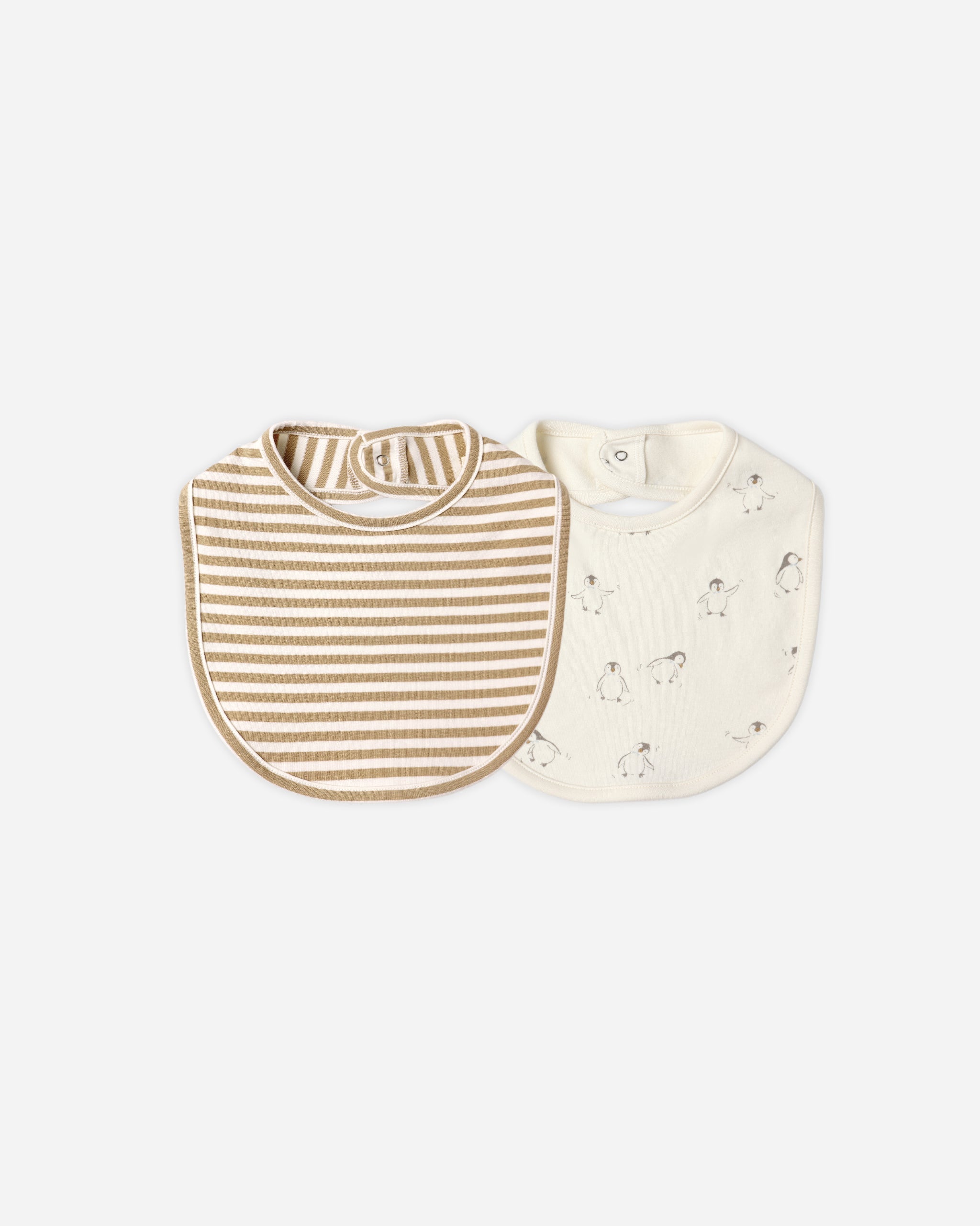 *Jersey Snap Bib, 2 Pack || Gold Stripe, Penguins*
