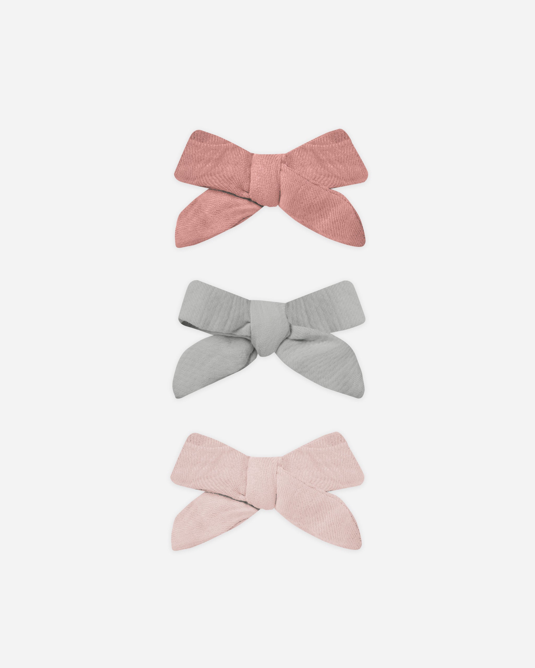 -Bow W. Clip, Set Of 3 || Lipstick, Sky, Bubblegum-