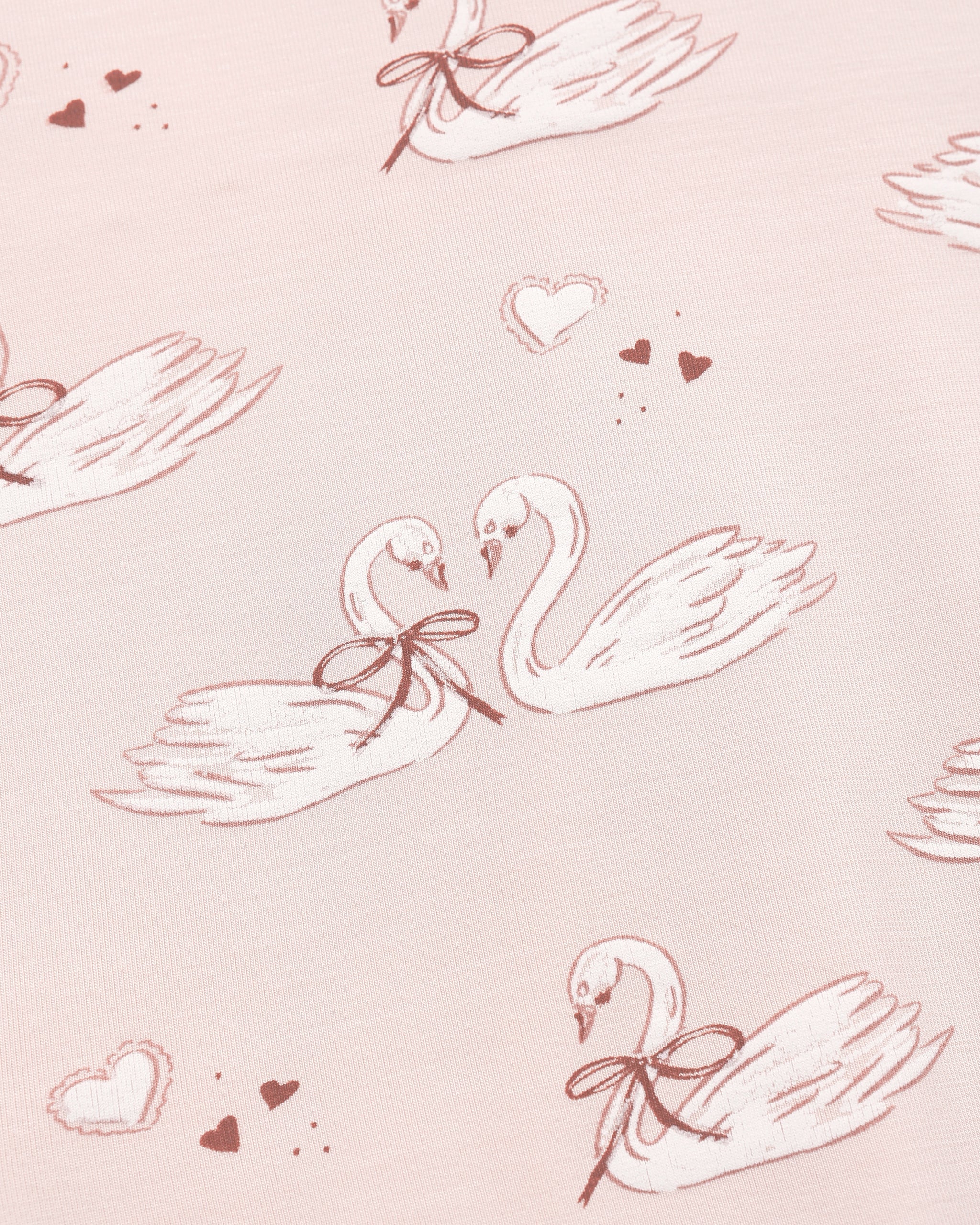 Bamboo Swaddle + Knotted Hat Swans