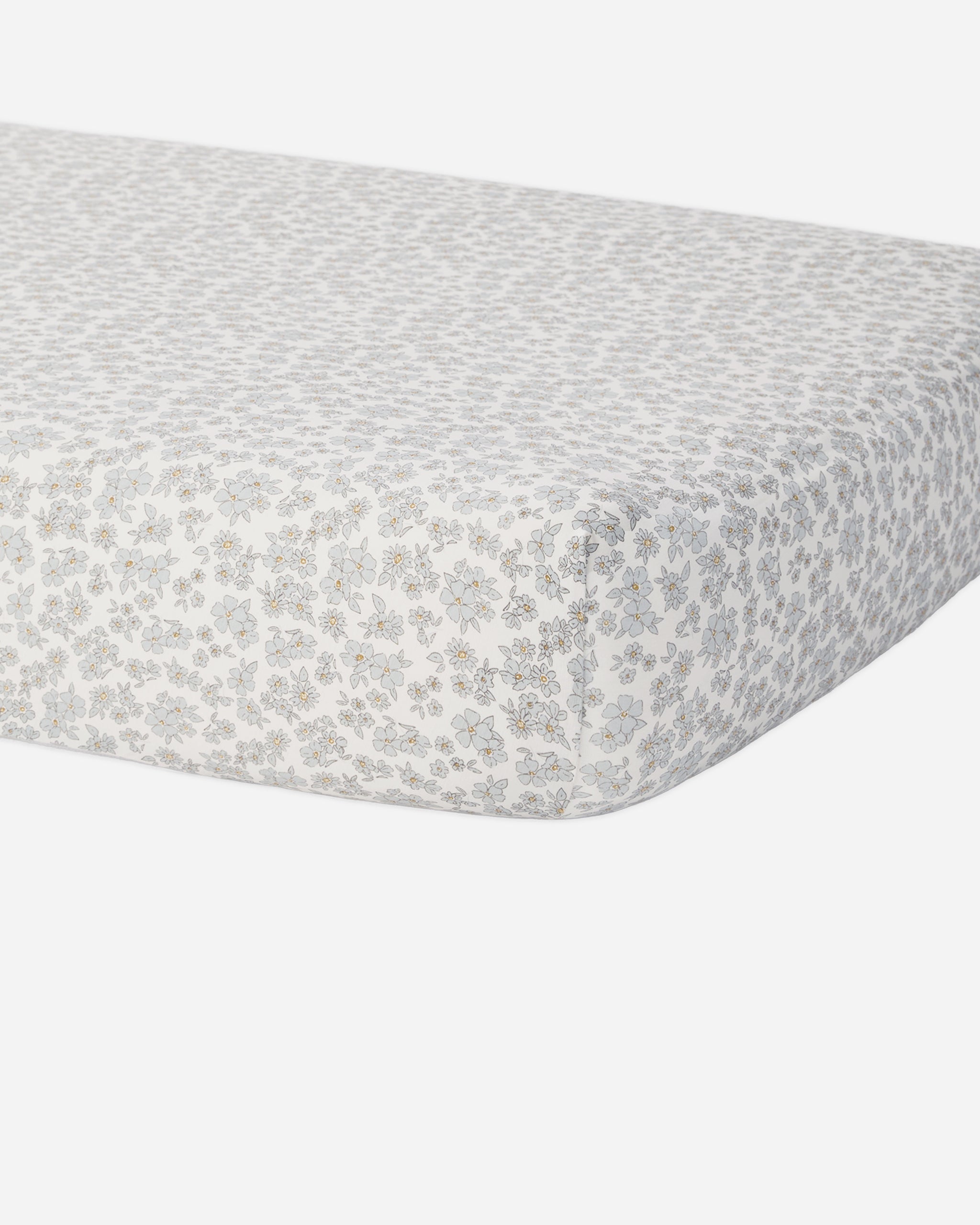 Bamboo Crib Sheet Blue Floral - Rylee + Cru | Kids Clothes | Trendy Baby Clothes | Modern Infant Outfits |