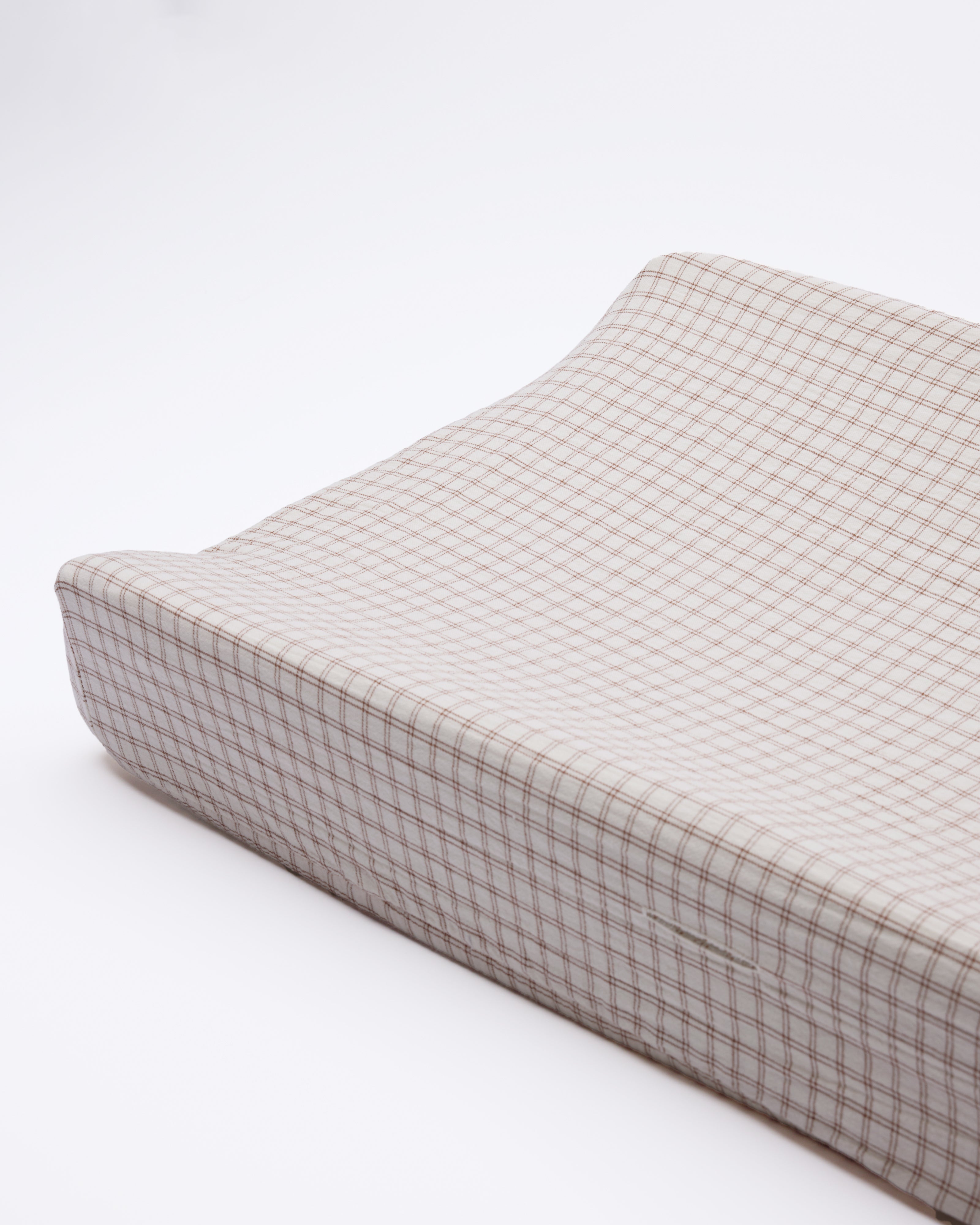Housse de matelas à langer || Motif à carreaux en cèdre
