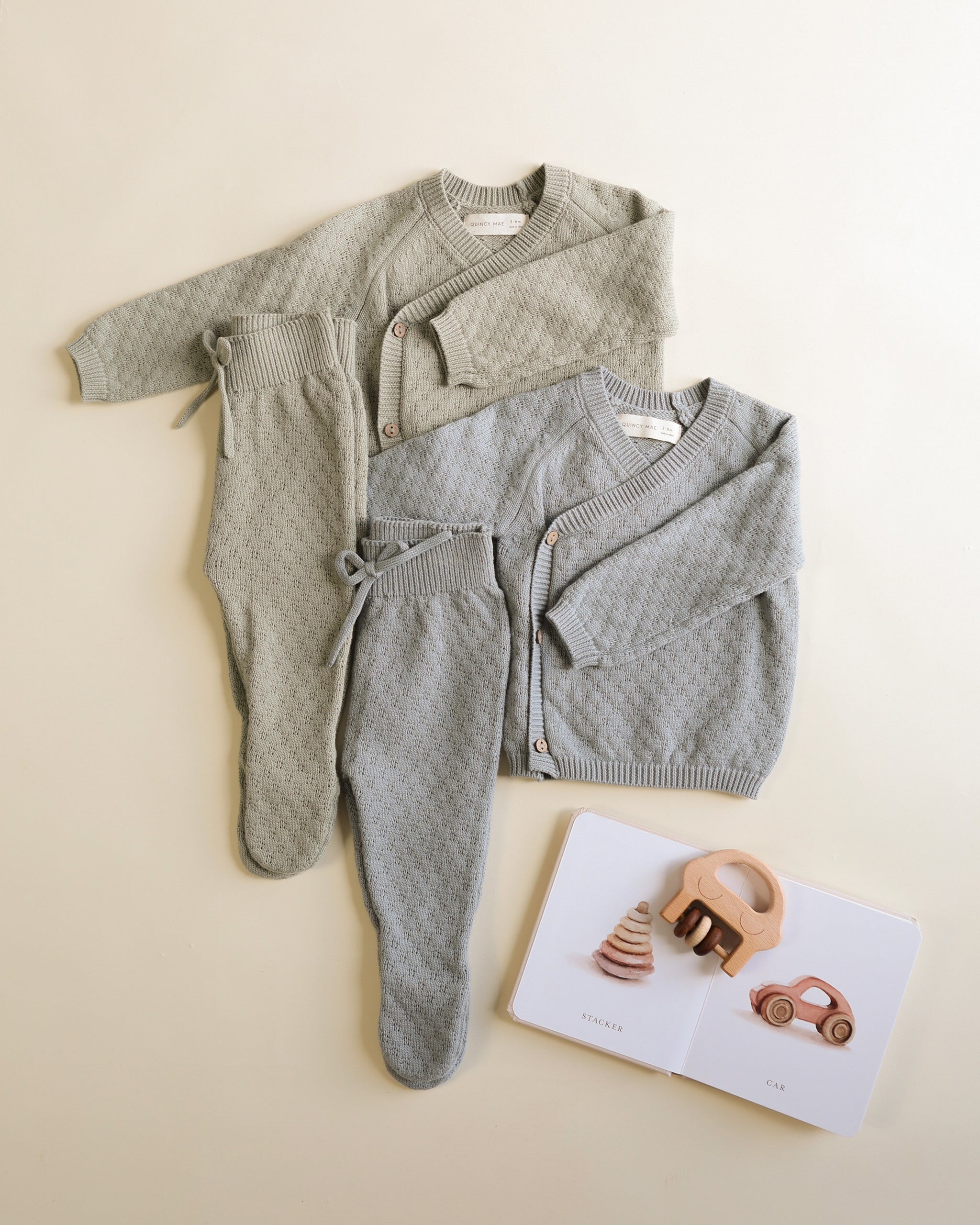 Ensemble haut cache-cœur et pantalon en tricot || Fern