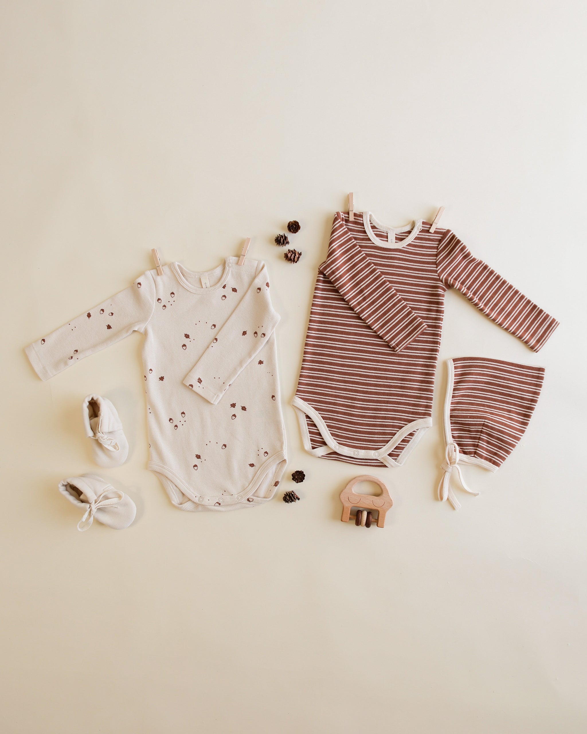Bonnet Pixie côtelé || Micro-rayures en cèdre