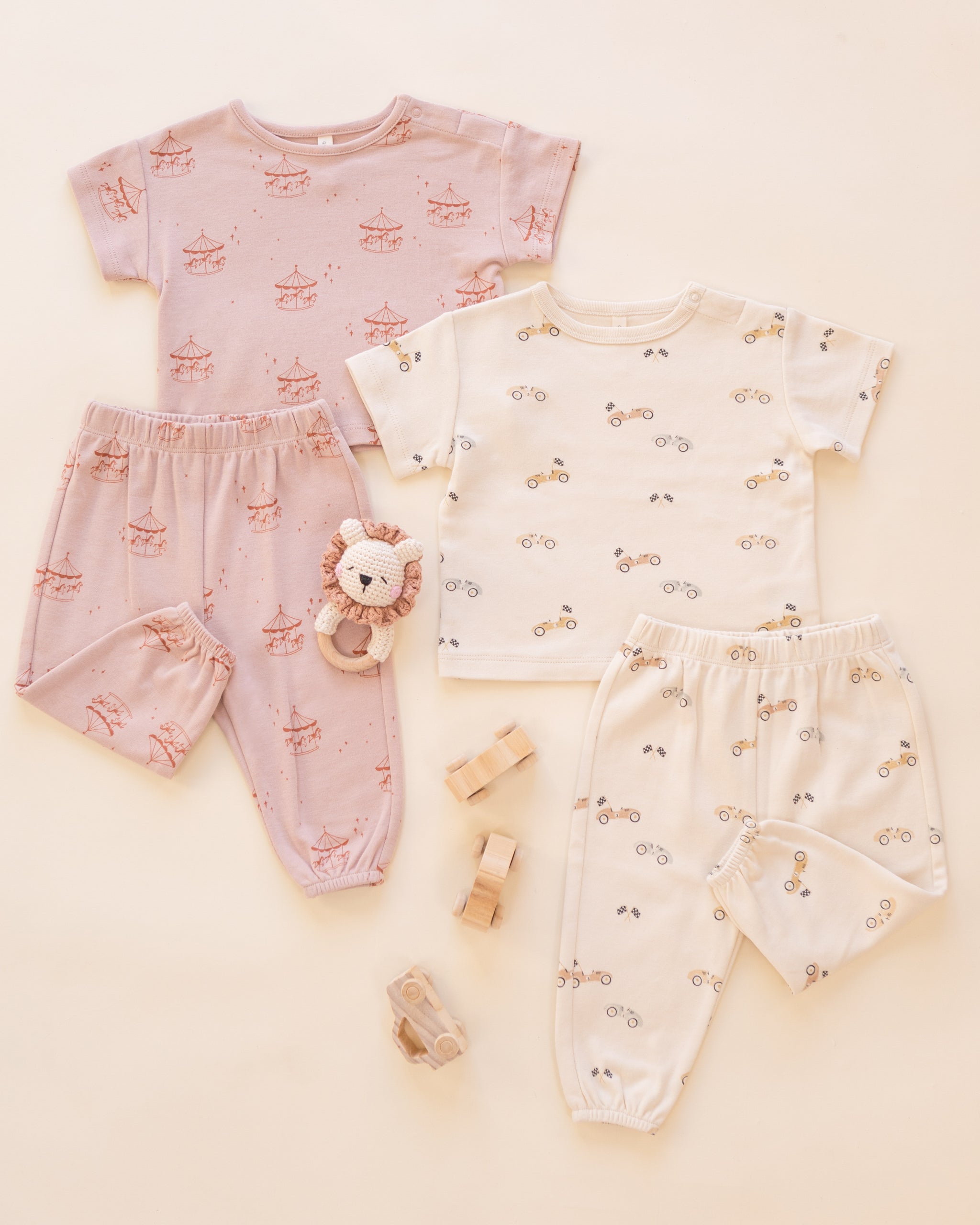 Jersey Tee + Pant Set Carousel - Rylee + Cru | Kids Clothes | Trendy Baby Clothes | Modern Infant Outfits |