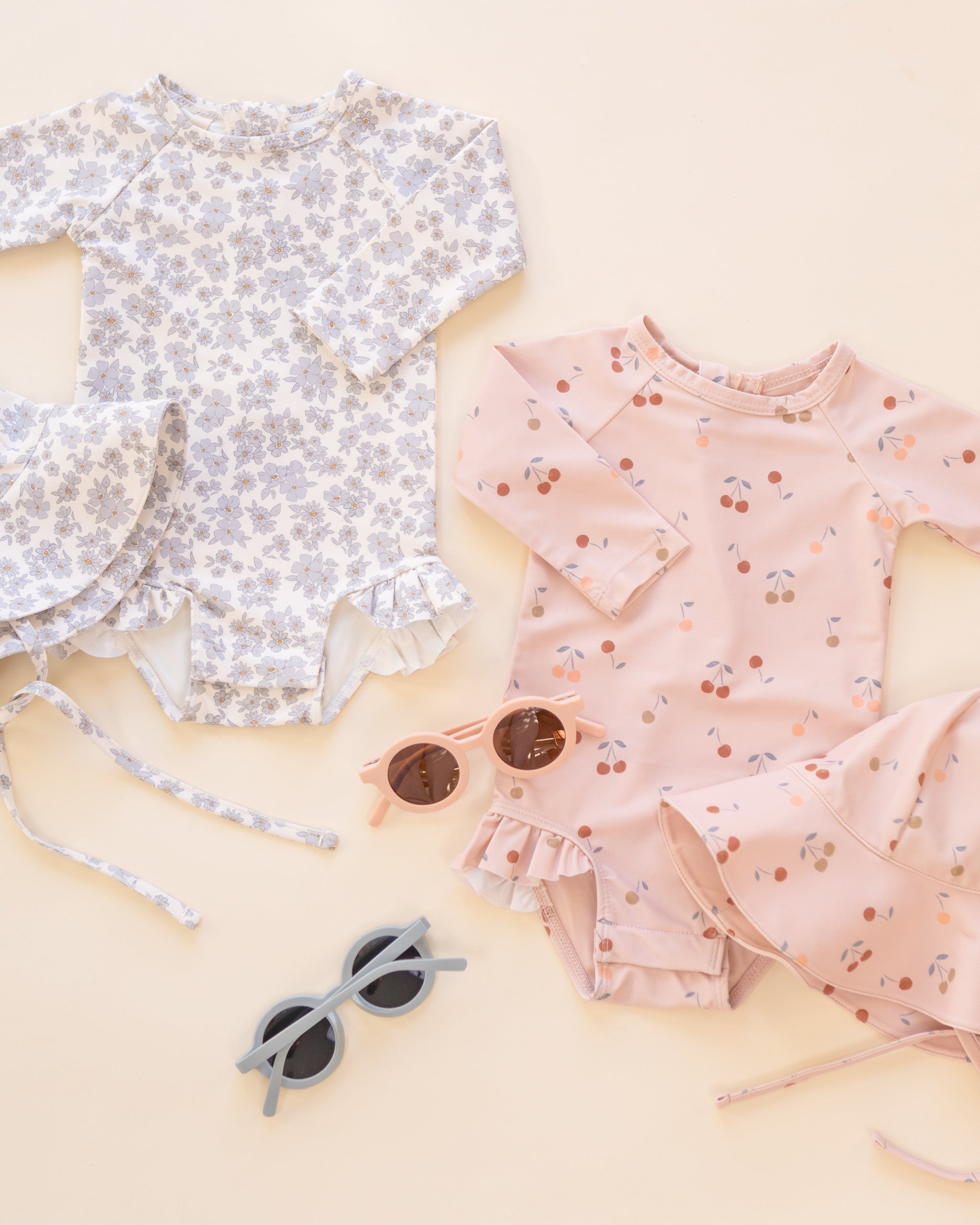 Sun Hat Blue Floral - Rylee + Cru | Kids Clothes | Trendy Baby Clothes | Modern Infant Outfits |