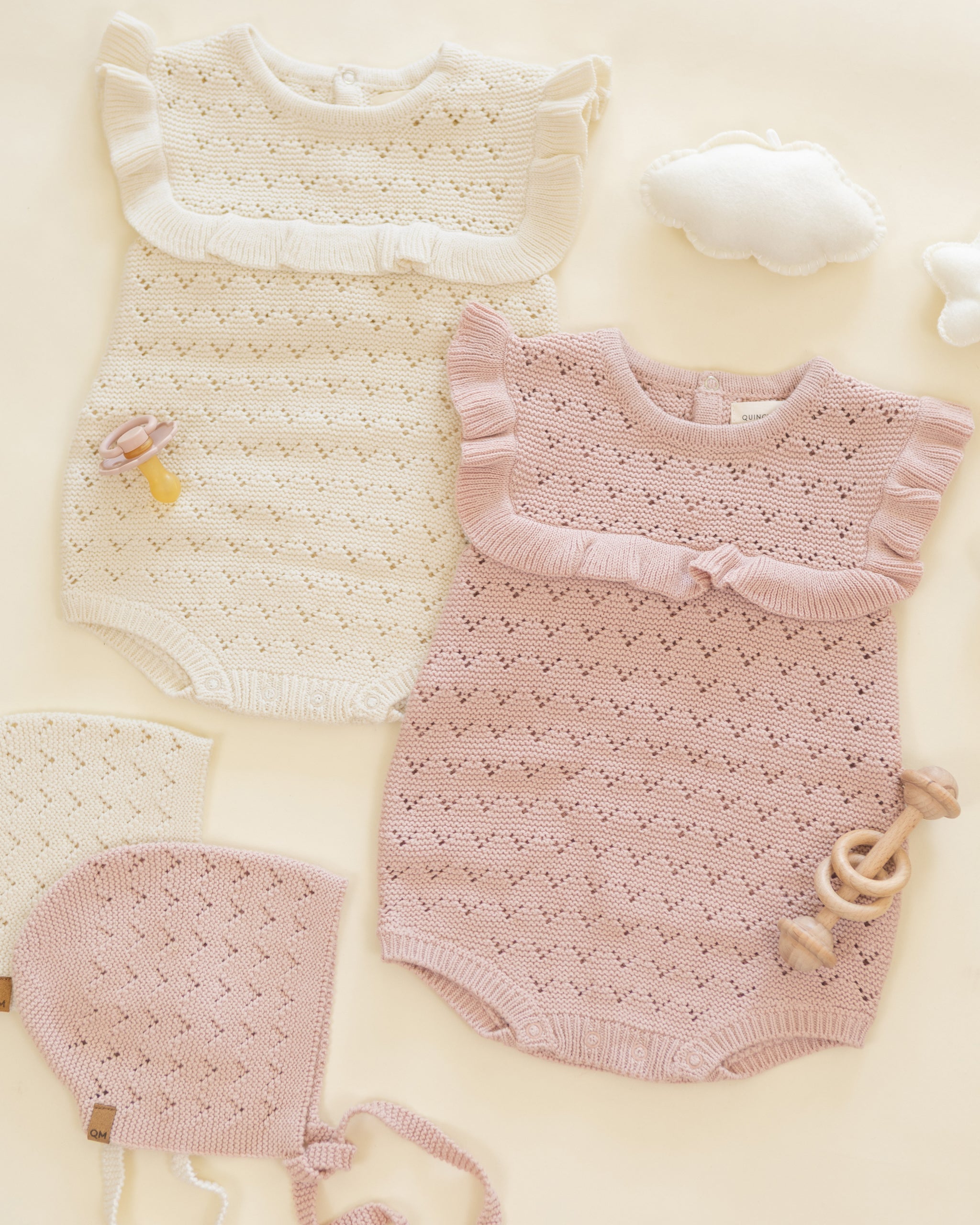 Pointelle Ruffle Romper Blush - Rylee + Cru | Kids Clothes | Trendy Baby Clothes | Modern Infant Outfits |