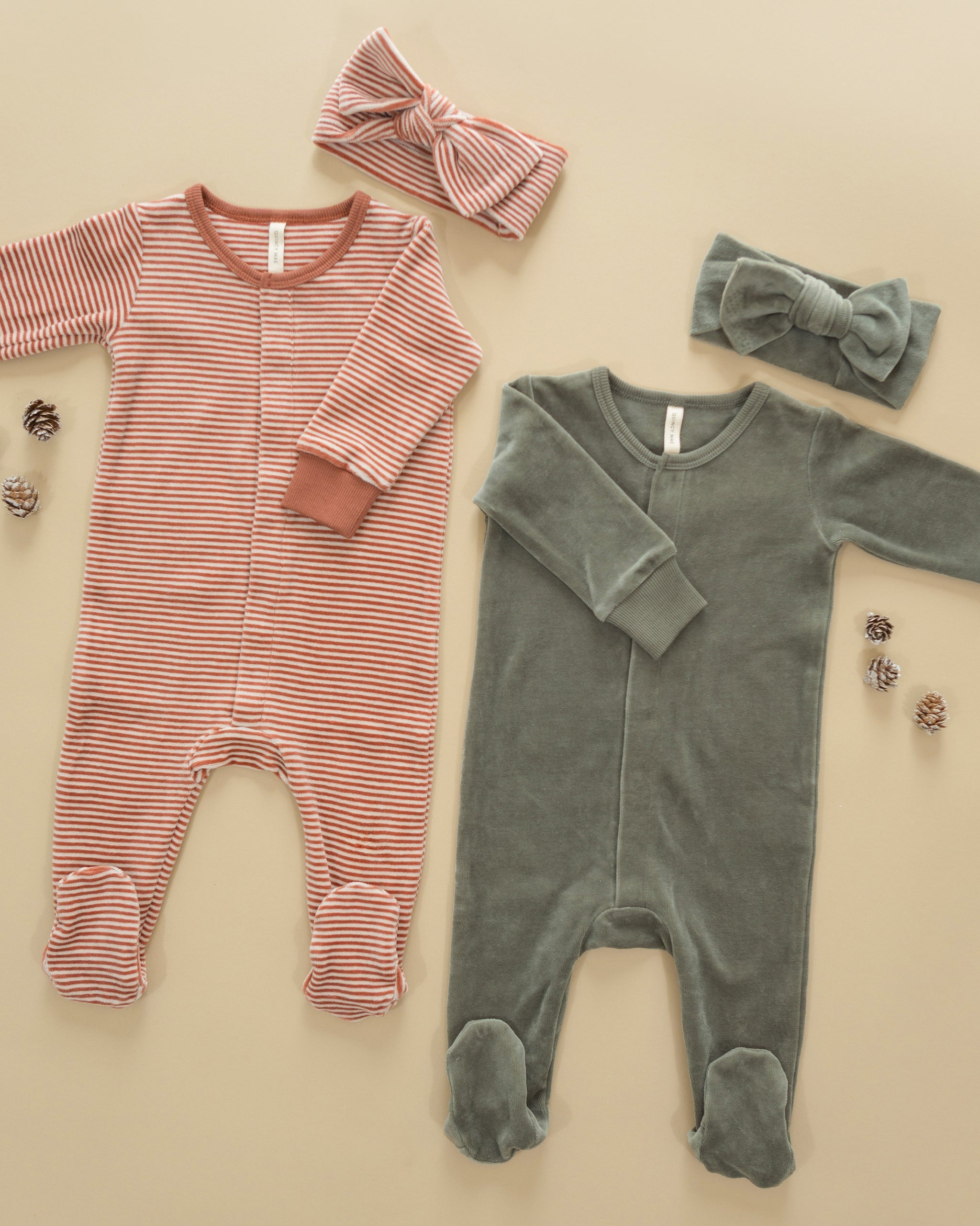 Hidden Snap Footie || Candy Stripe