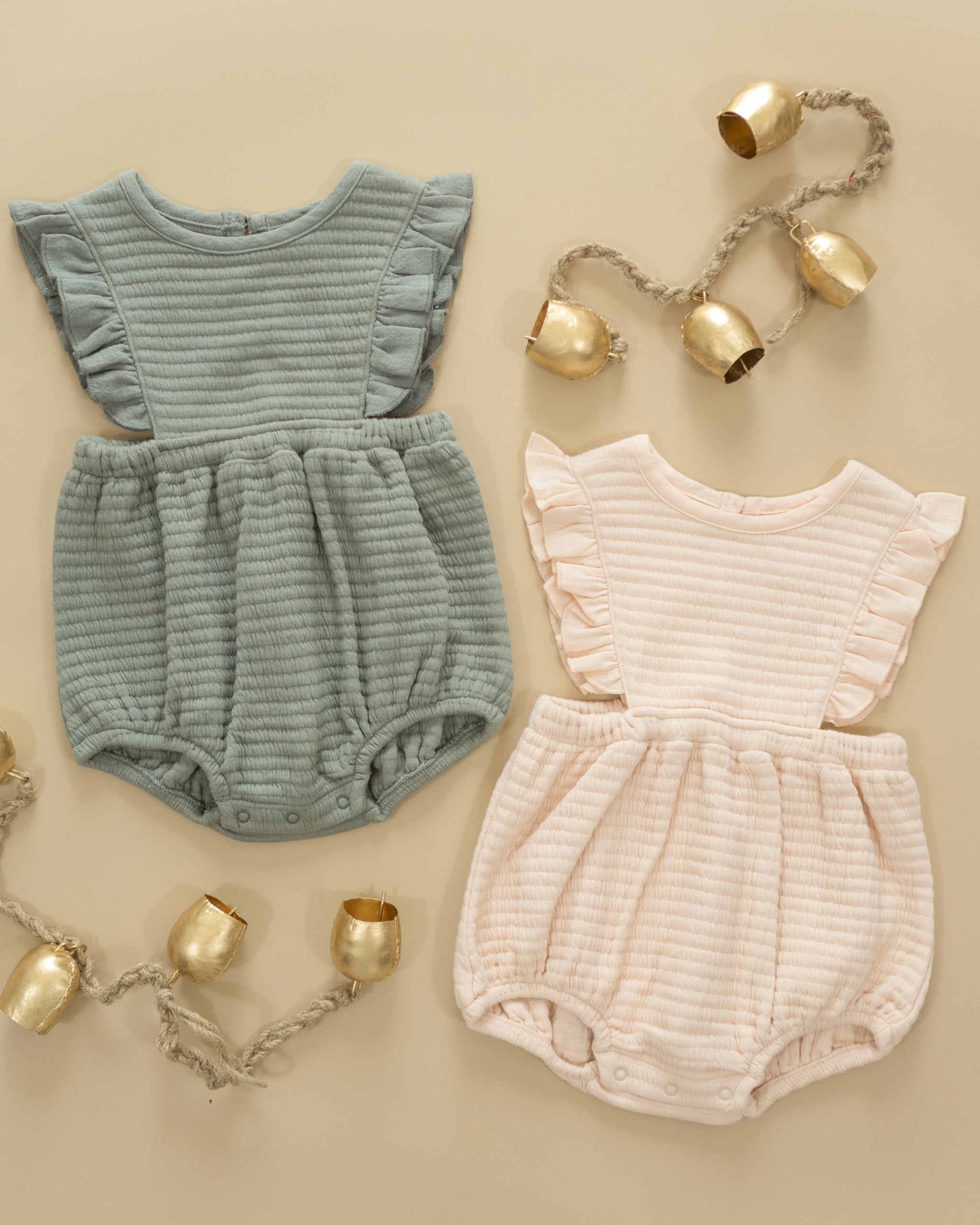 Ruffle Bubble Romper || Antique