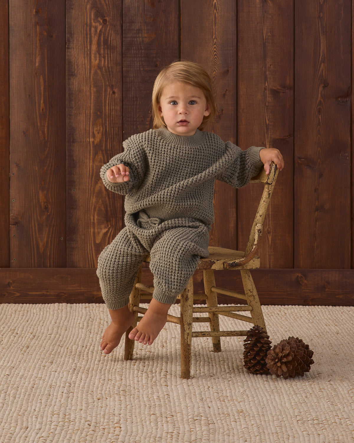 Chunky Knit Pant Spruce - Rylee + Cru | Kids Clothes | Trendy Baby Clothes | Modern Infant Outfits |