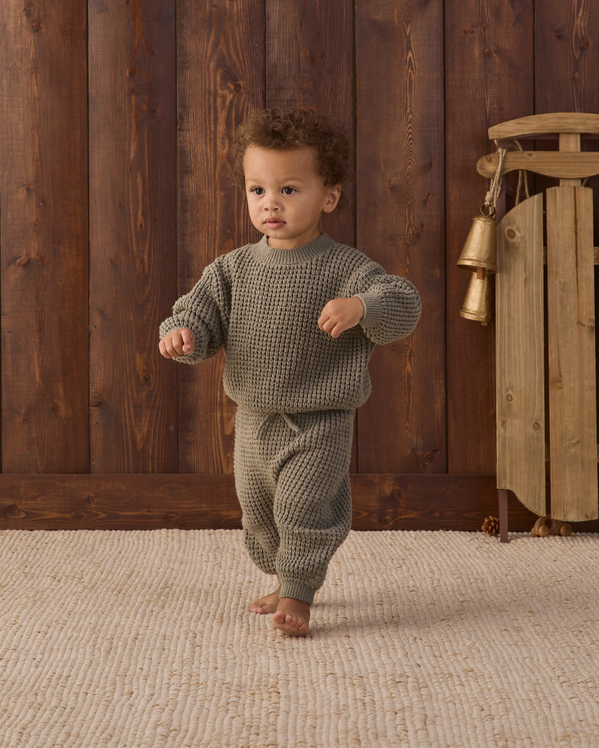 Chunky Knit Pant Spruce - Rylee + Cru | Kids Clothes | Trendy Baby Clothes | Modern Infant Outfits |