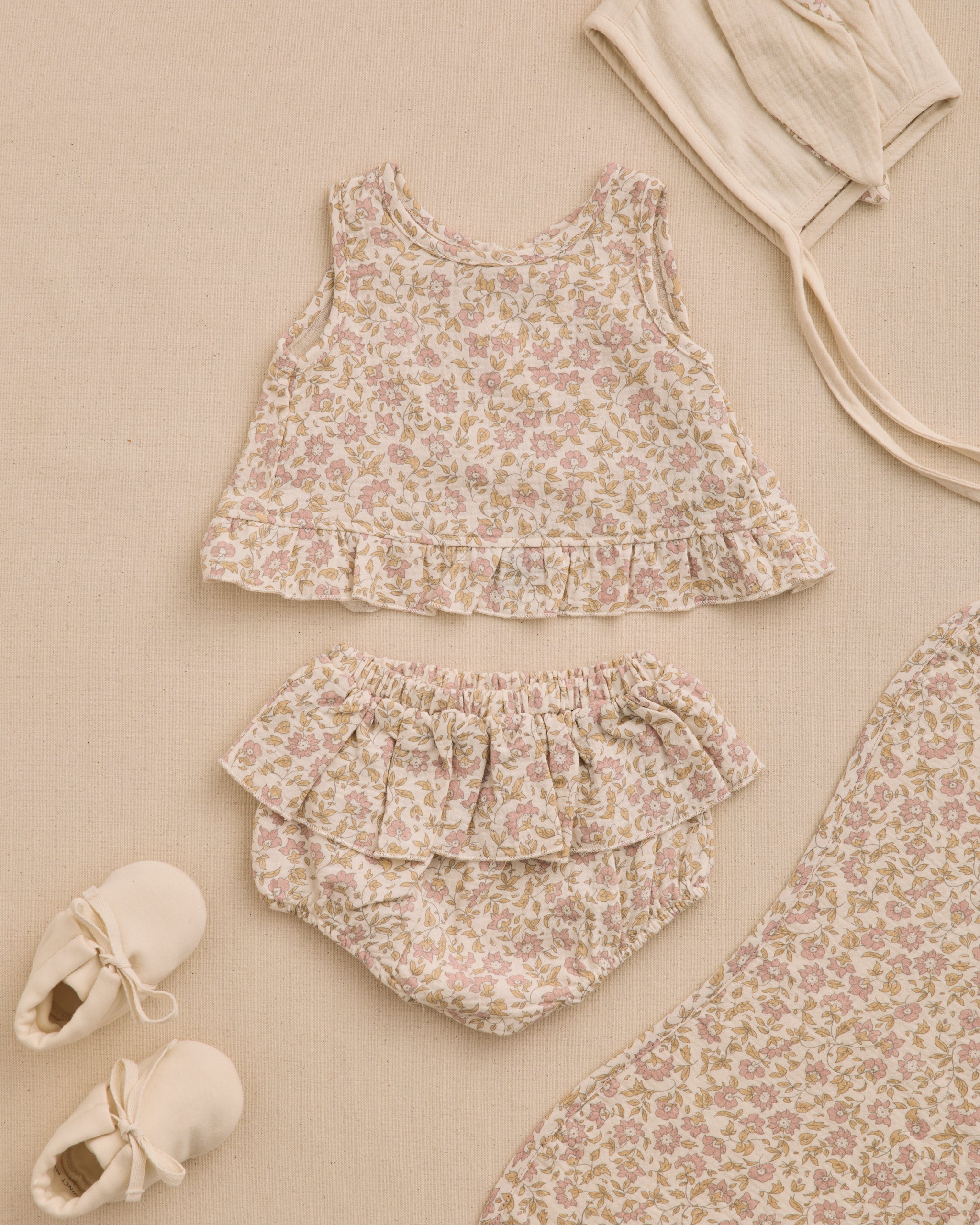 Baby Booties Natural - Rylee + Cru | Kids Clothes | Trendy Baby Clothes | Modern Infant Outfits |