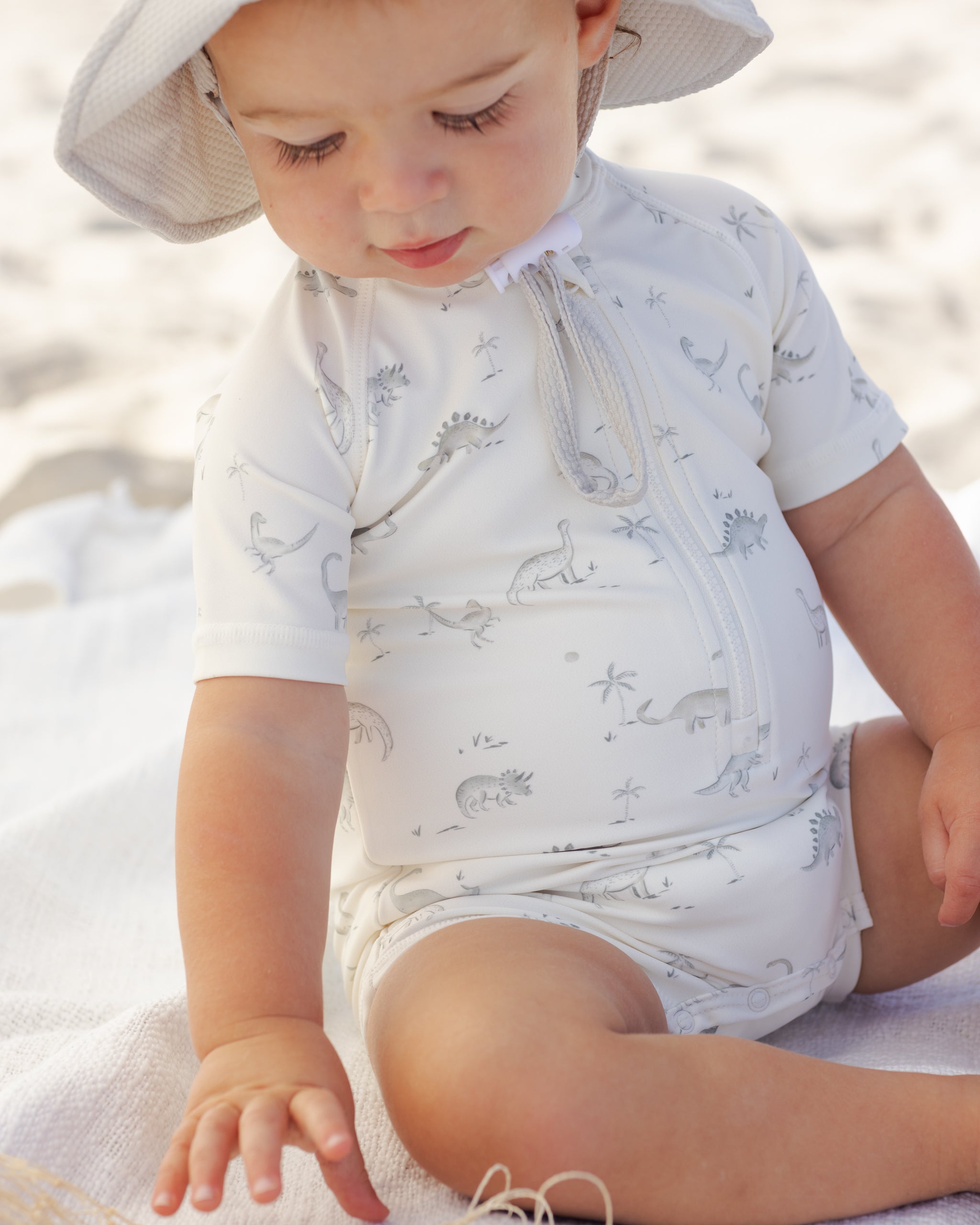 Zip Rashguard One-Piece Dinosaur - Rylee + Cru | Kids Clothes | Trendy Baby Clothes | Modern Infant Outfits |