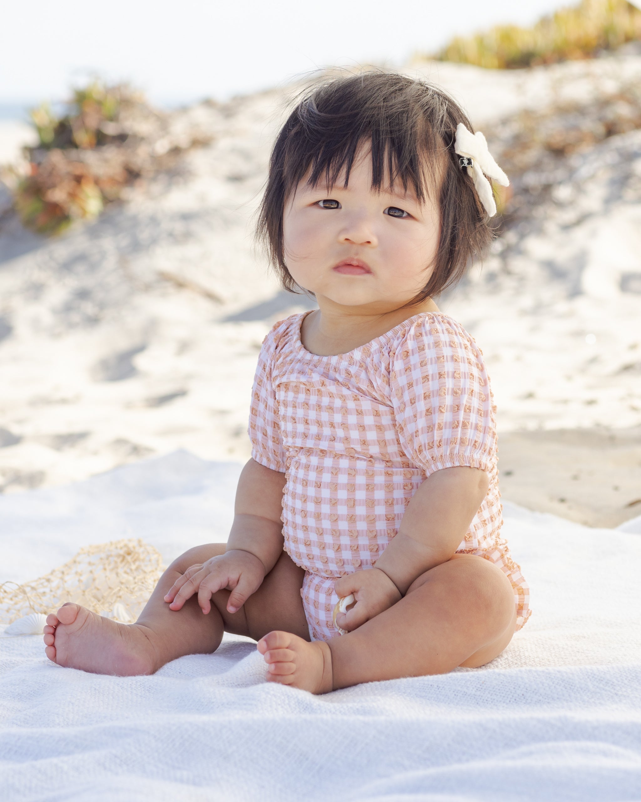 Catalina One-Piece Melon Check - Rylee + Cru | Kids Clothes | Trendy Baby Clothes | Modern Infant Outfits |