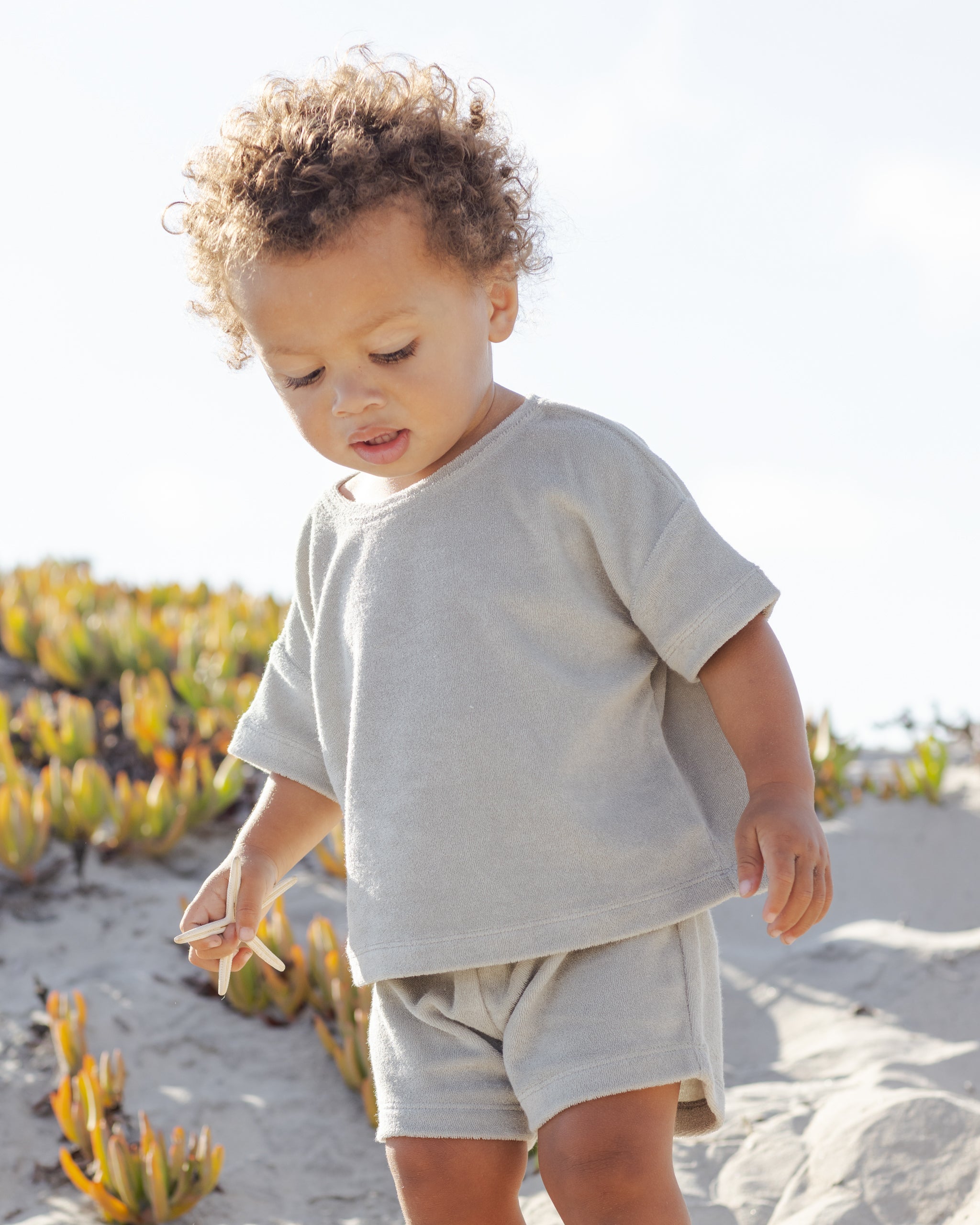 Terry Tee + Short Set Sage - Rylee + Cru | Kids Clothes | Trendy Baby Clothes | Modern Infant Outfits |