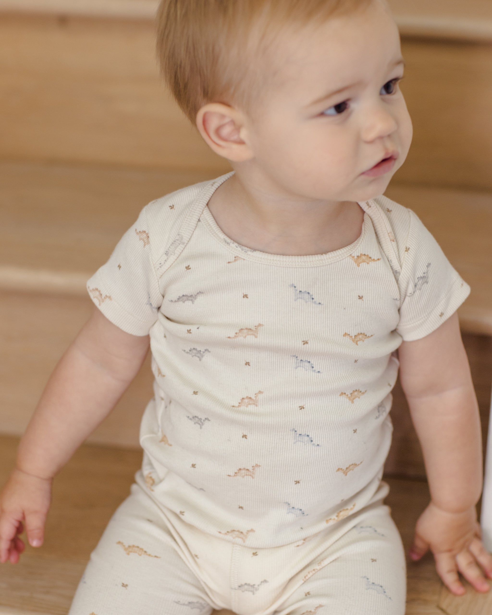 Ribbed Short Sleeve Tee + Legging Set Dinos - Rylee + Cru | Kids Clothes | Trendy Baby Clothes | Modern Infant Outfits |