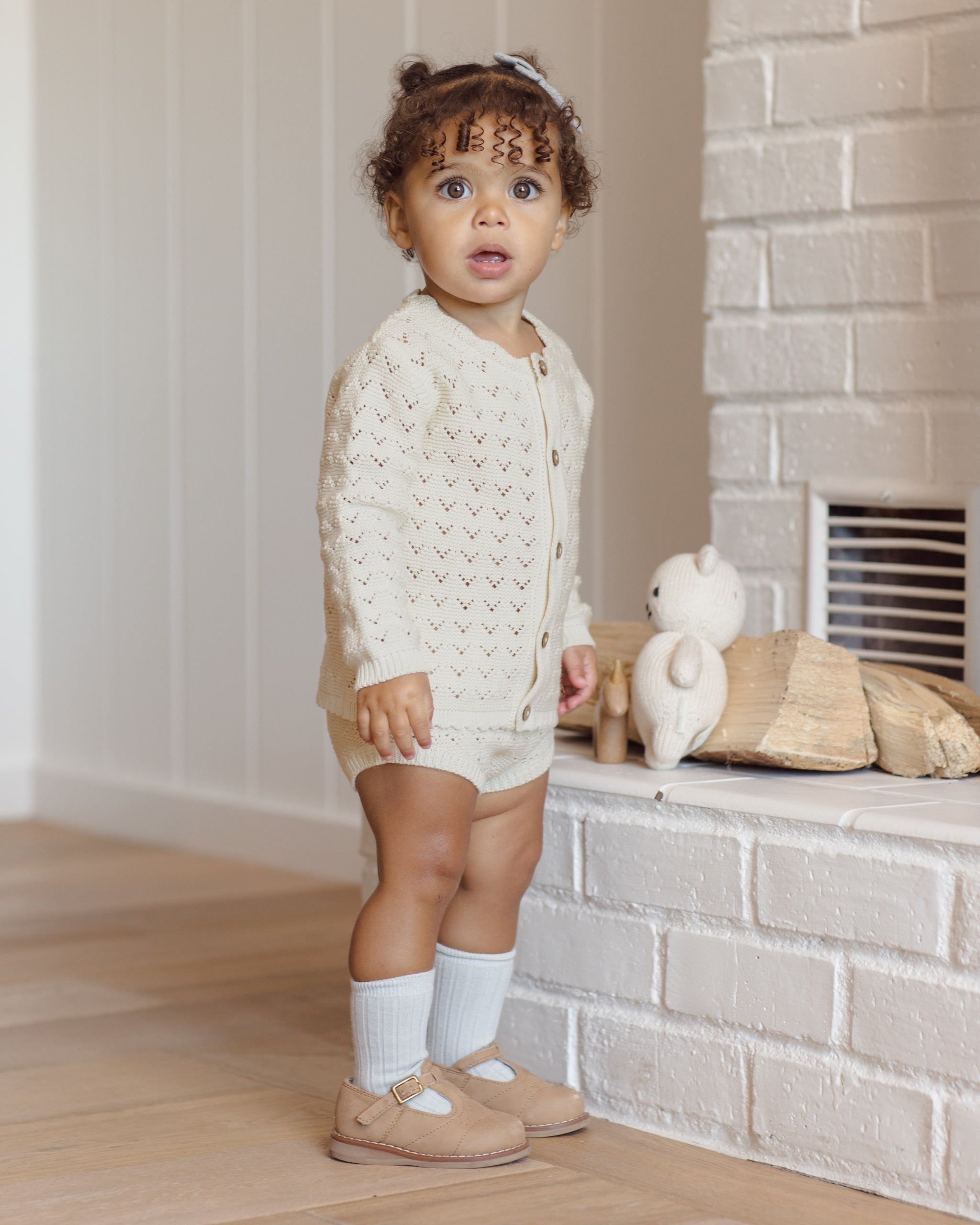 Scalloped Cardigan Natural - Rylee + Cru | Kids Clothes | Trendy Baby Clothes | Modern Infant Outfits |
