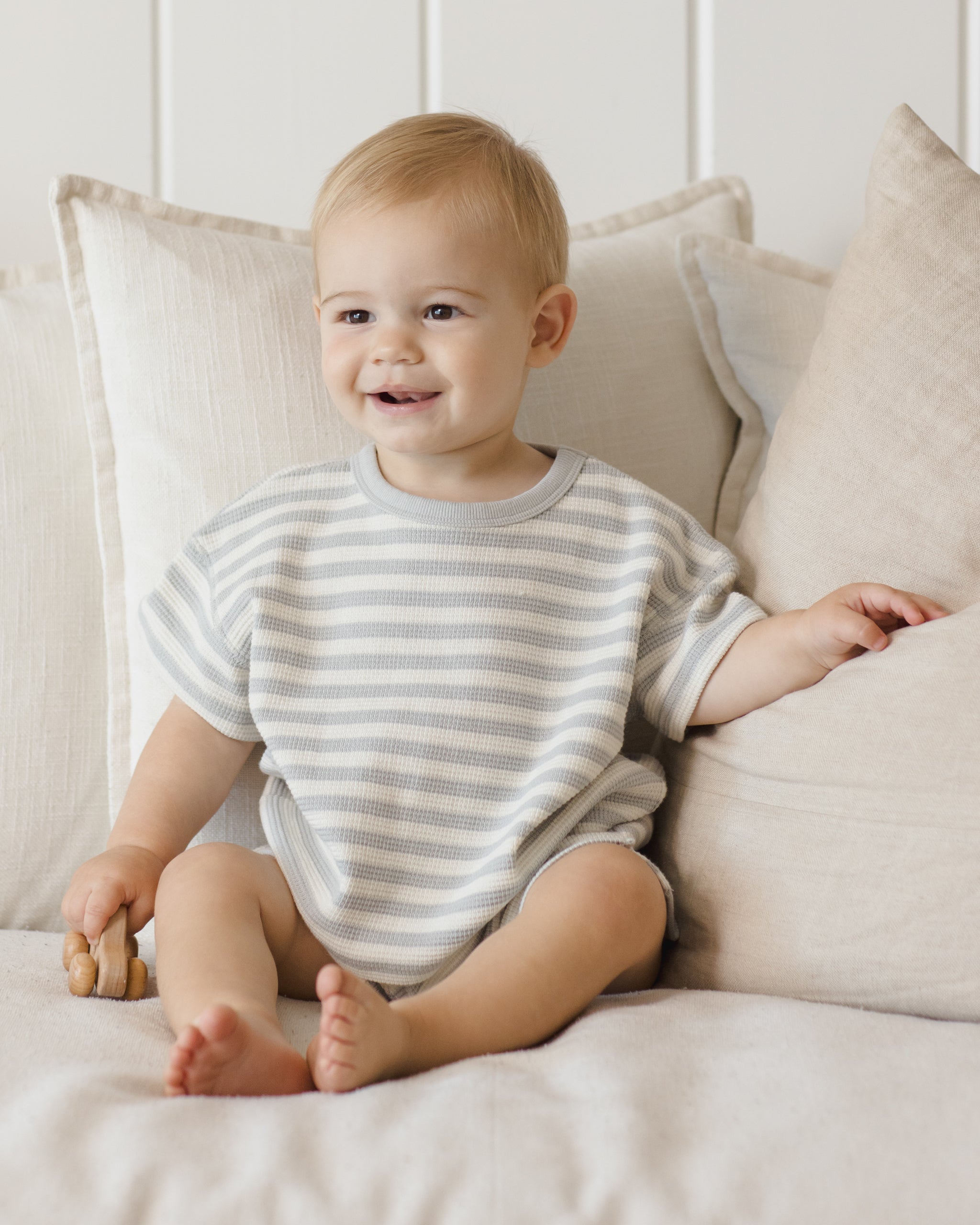 Waffle Tee + Short Set Sky Stripe - Rylee + Cru | Kids Clothes | Trendy Baby Clothes | Modern Infant Outfits |