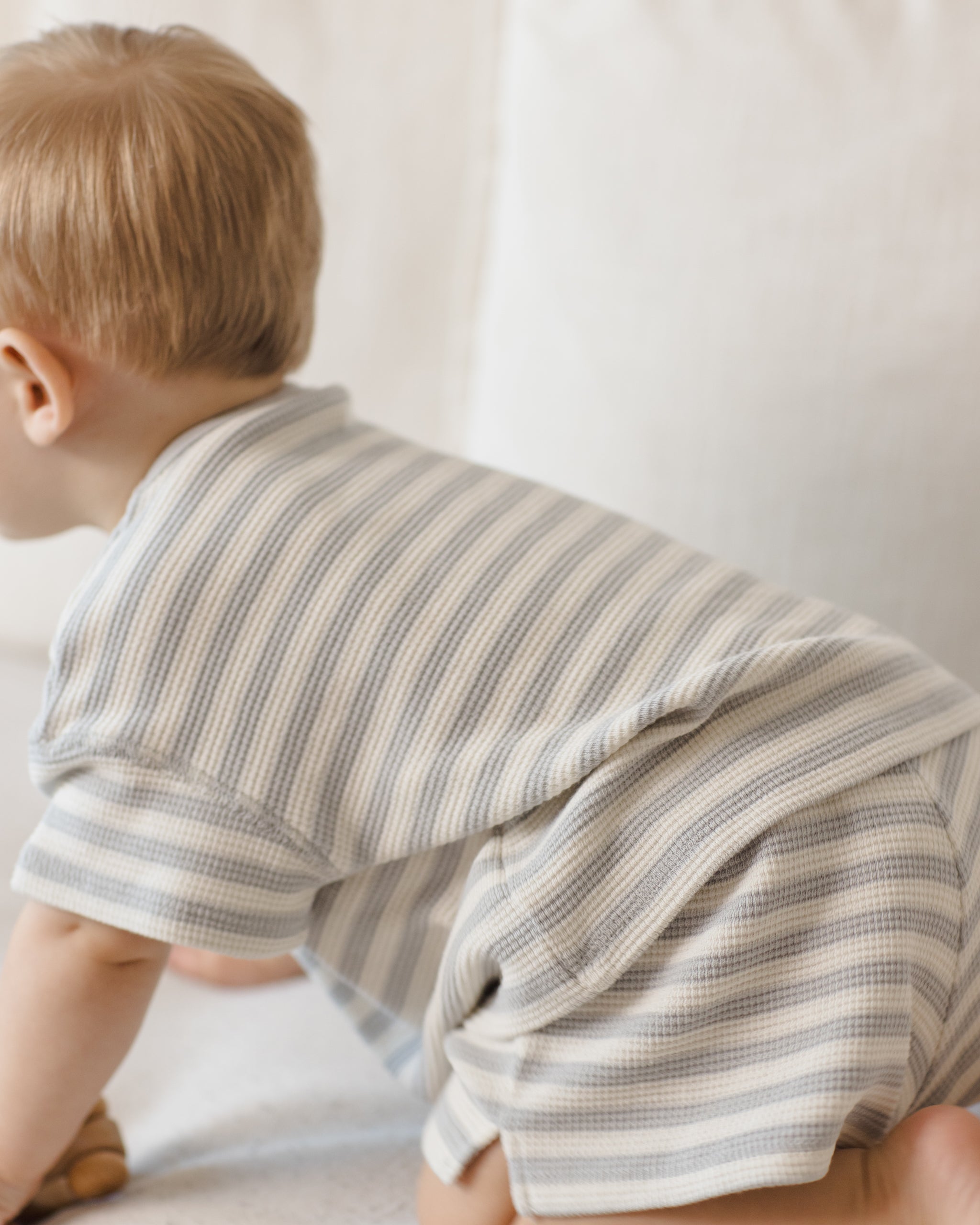 Waffle Tee + Short Set Sky Stripe - Rylee + Cru | Kids Clothes | Trendy Baby Clothes | Modern Infant Outfits |