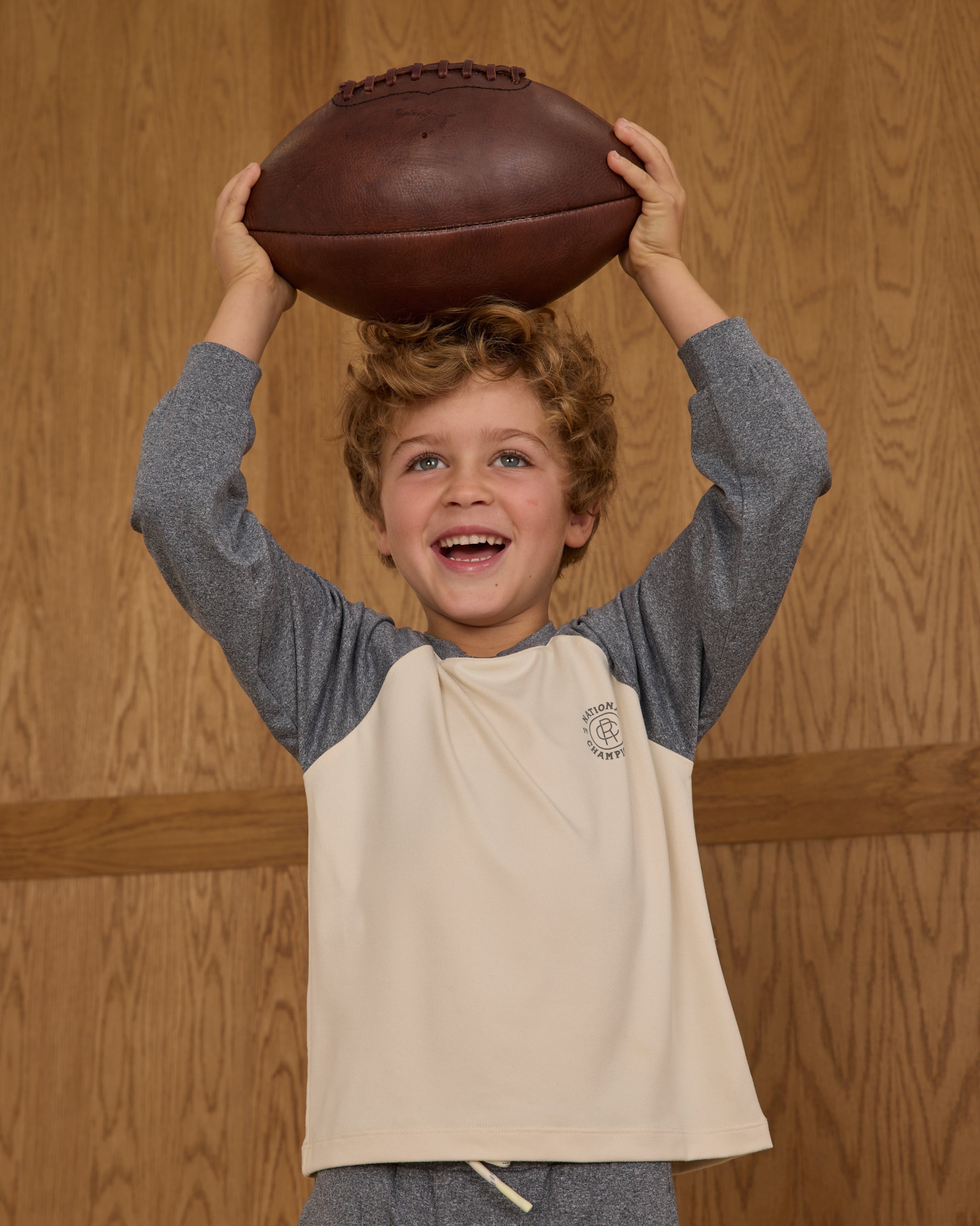 T-shirt raglan || Bleu marine chiné
