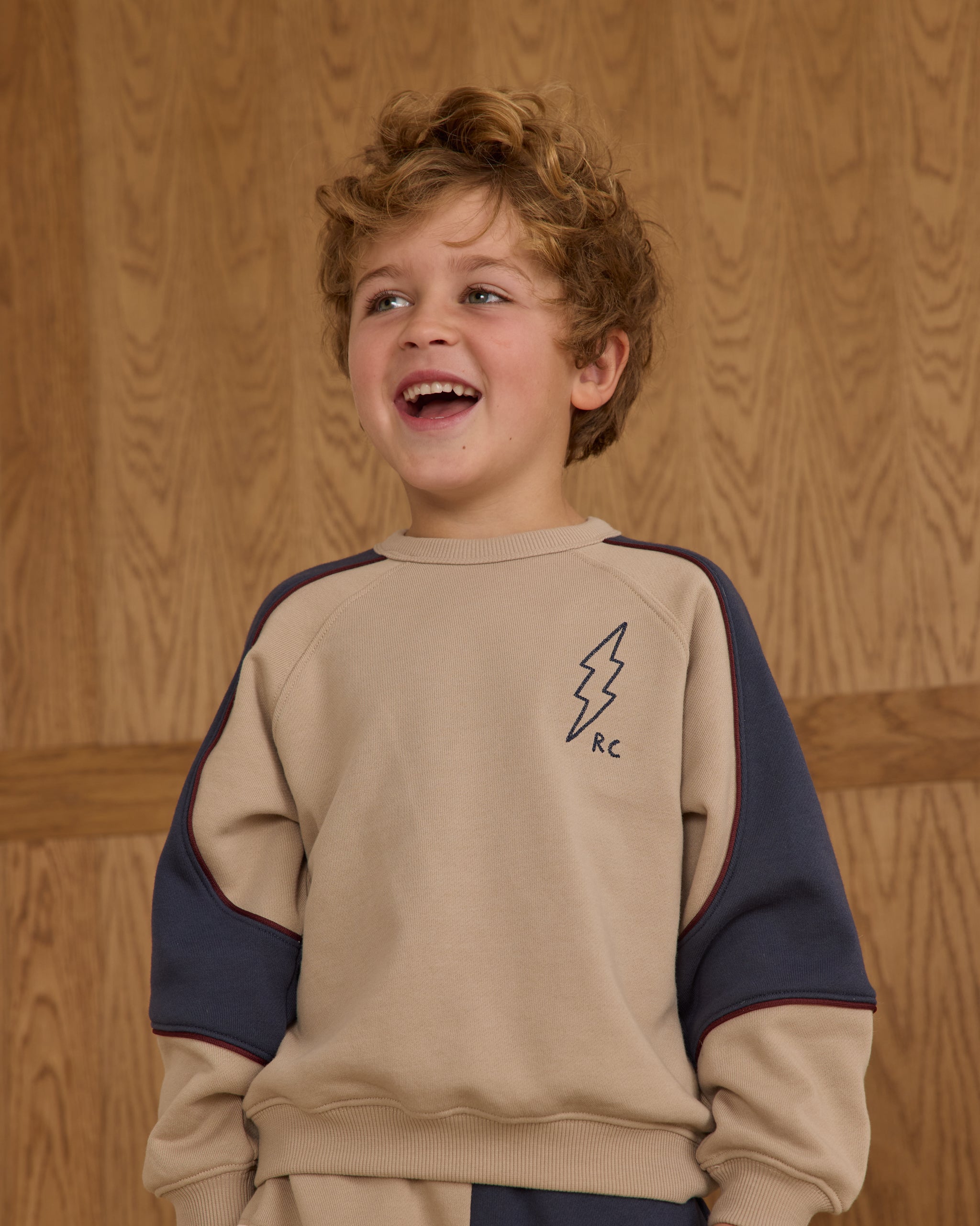 Paneled Sweatshirt || Stone