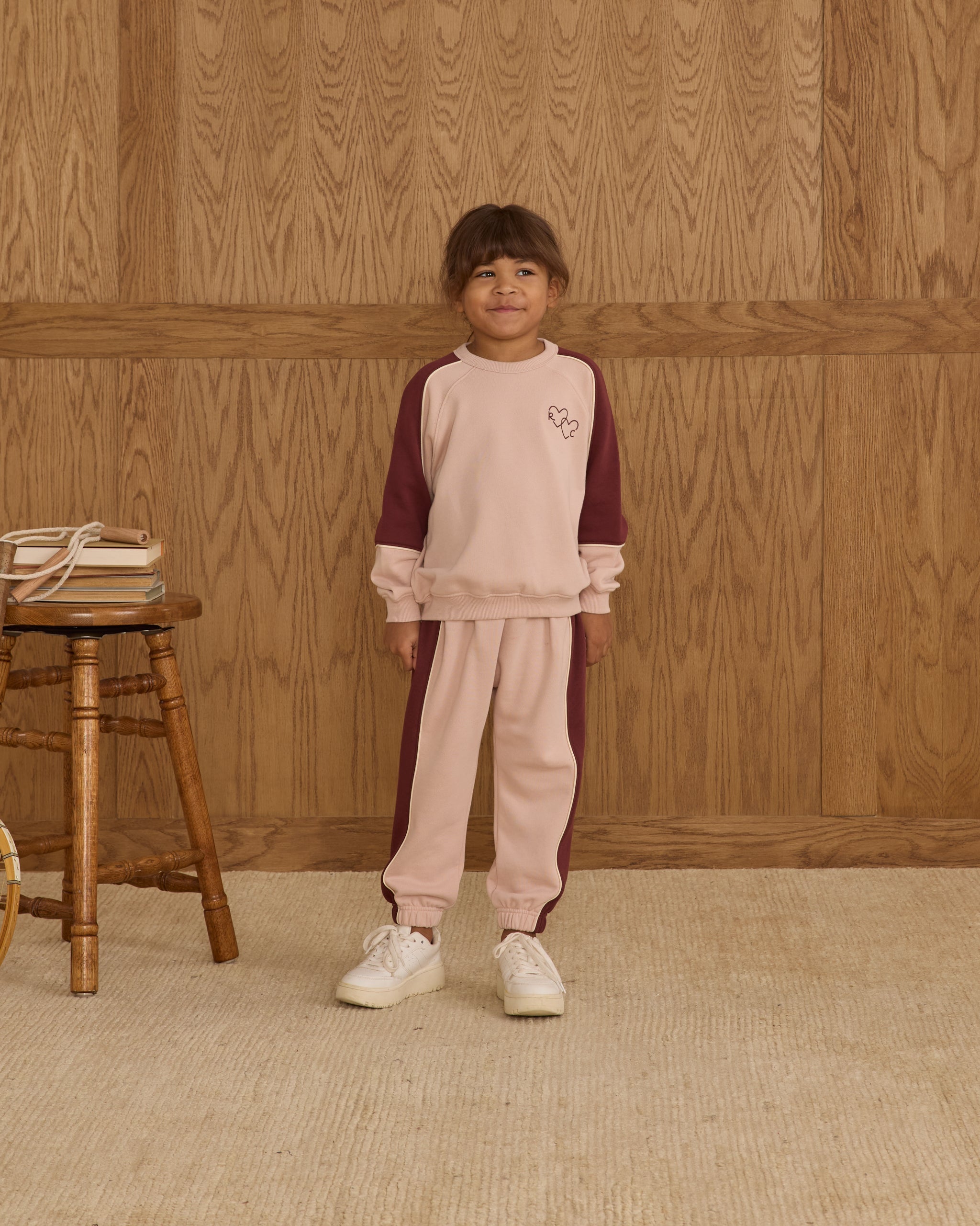 Paneled Sweatshirt || Blush