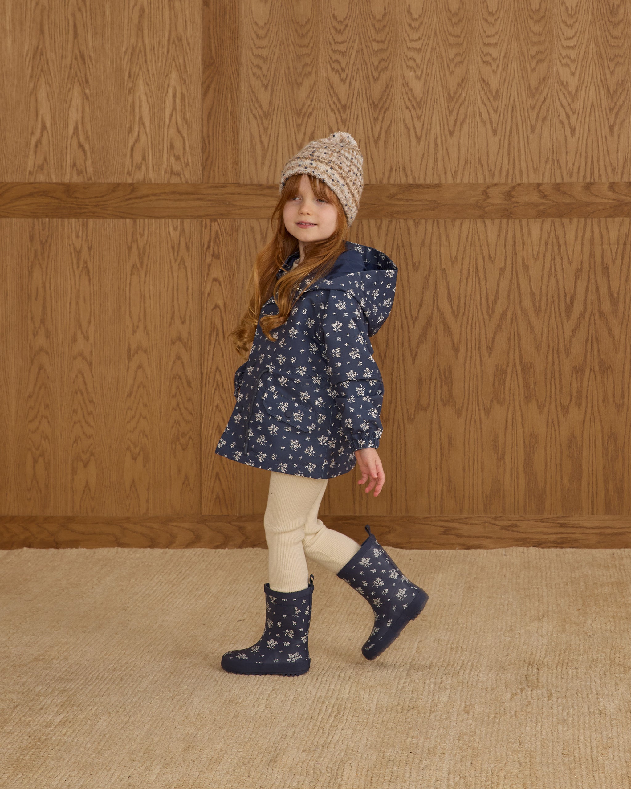 Botte de pluie | Floral bleu