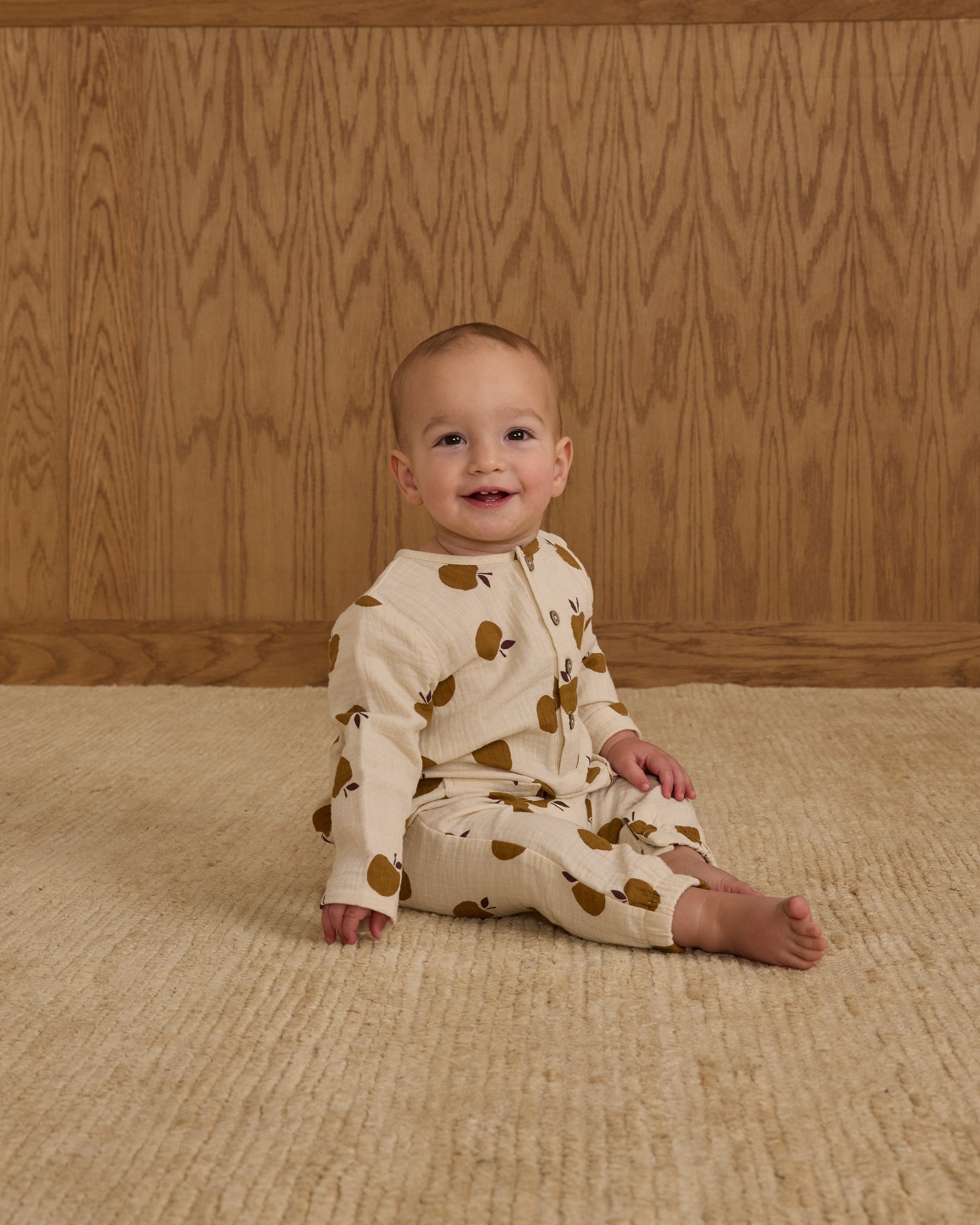 Long Sleeve Woven Jumpsuit || Golden Apples