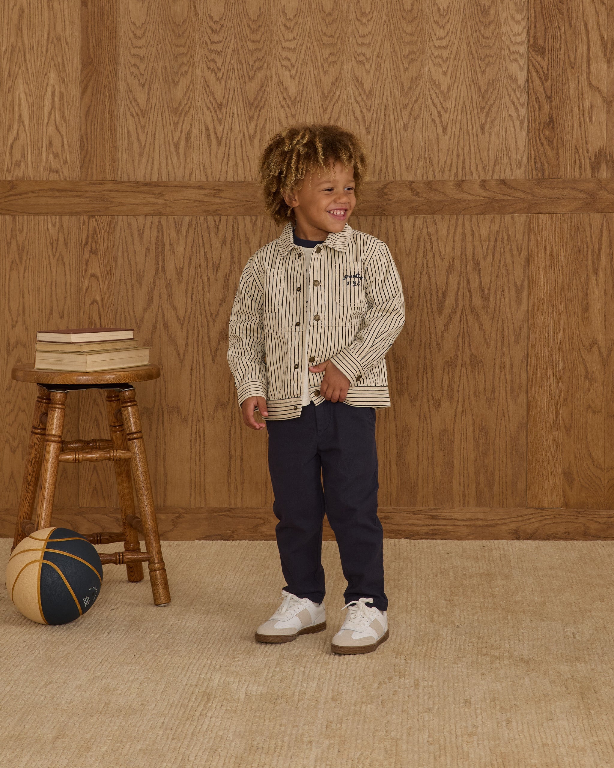 Chore Coat || Navy Pinstripe