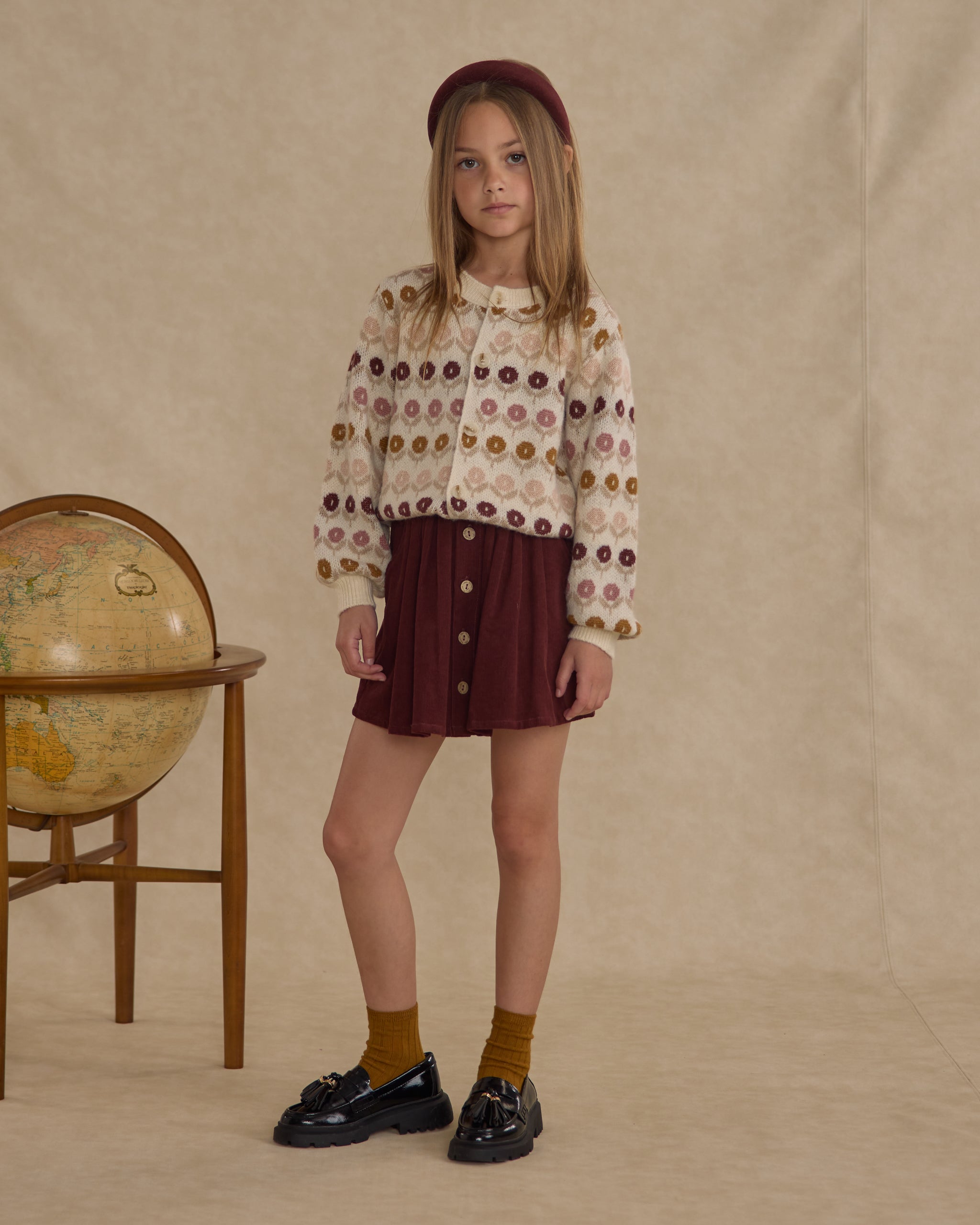 Ribbed Socks | Golden, Burgundy