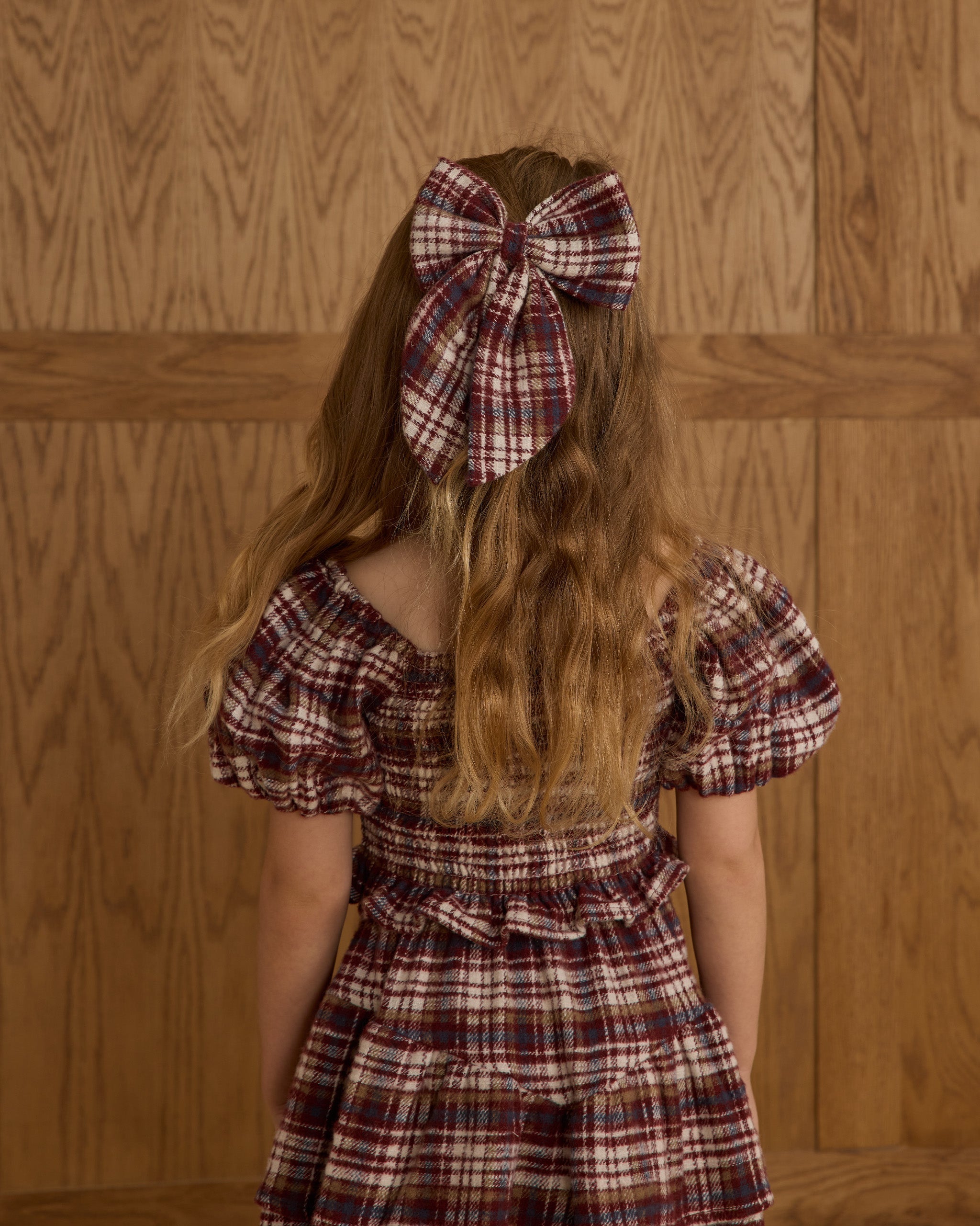 Oversized Bow | Burgundy Plaid