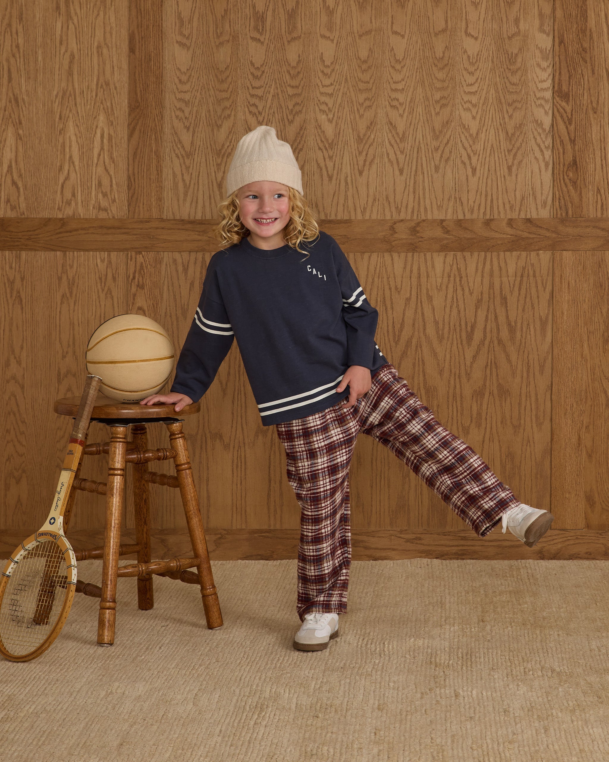 Pantalon Palmer || Plaid bordeaux
