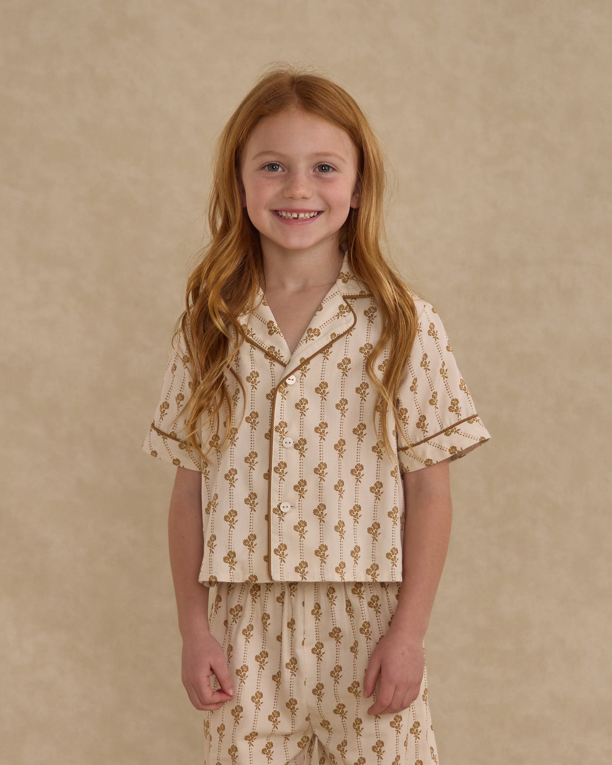Woven Pajama Set || Golden Bloom