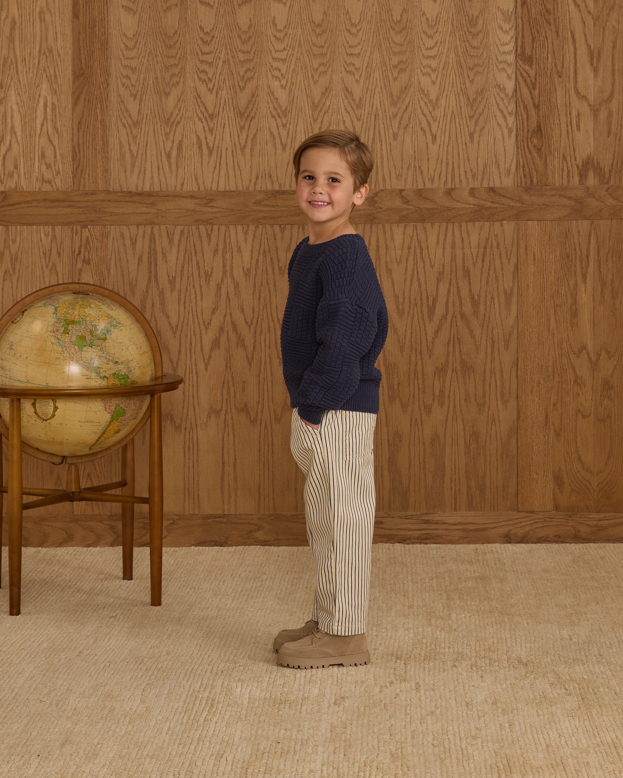 Baggy Pant || Navy Pinstripe