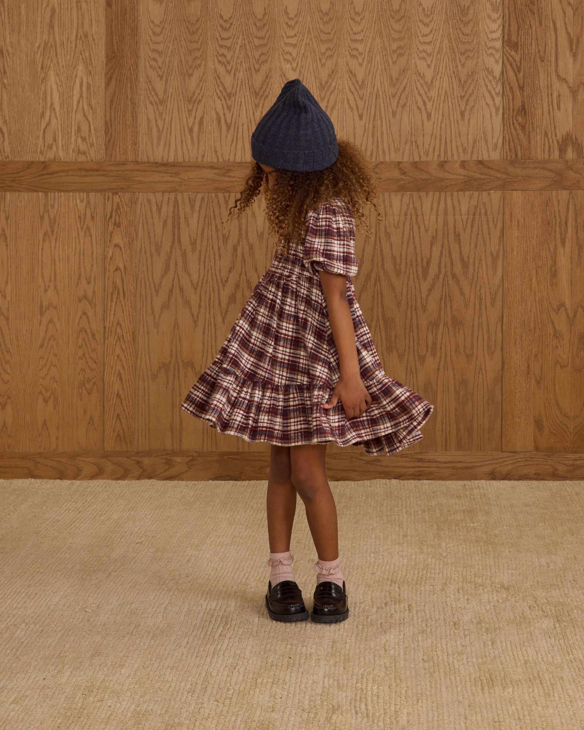 Robe India || Plaid bordeaux