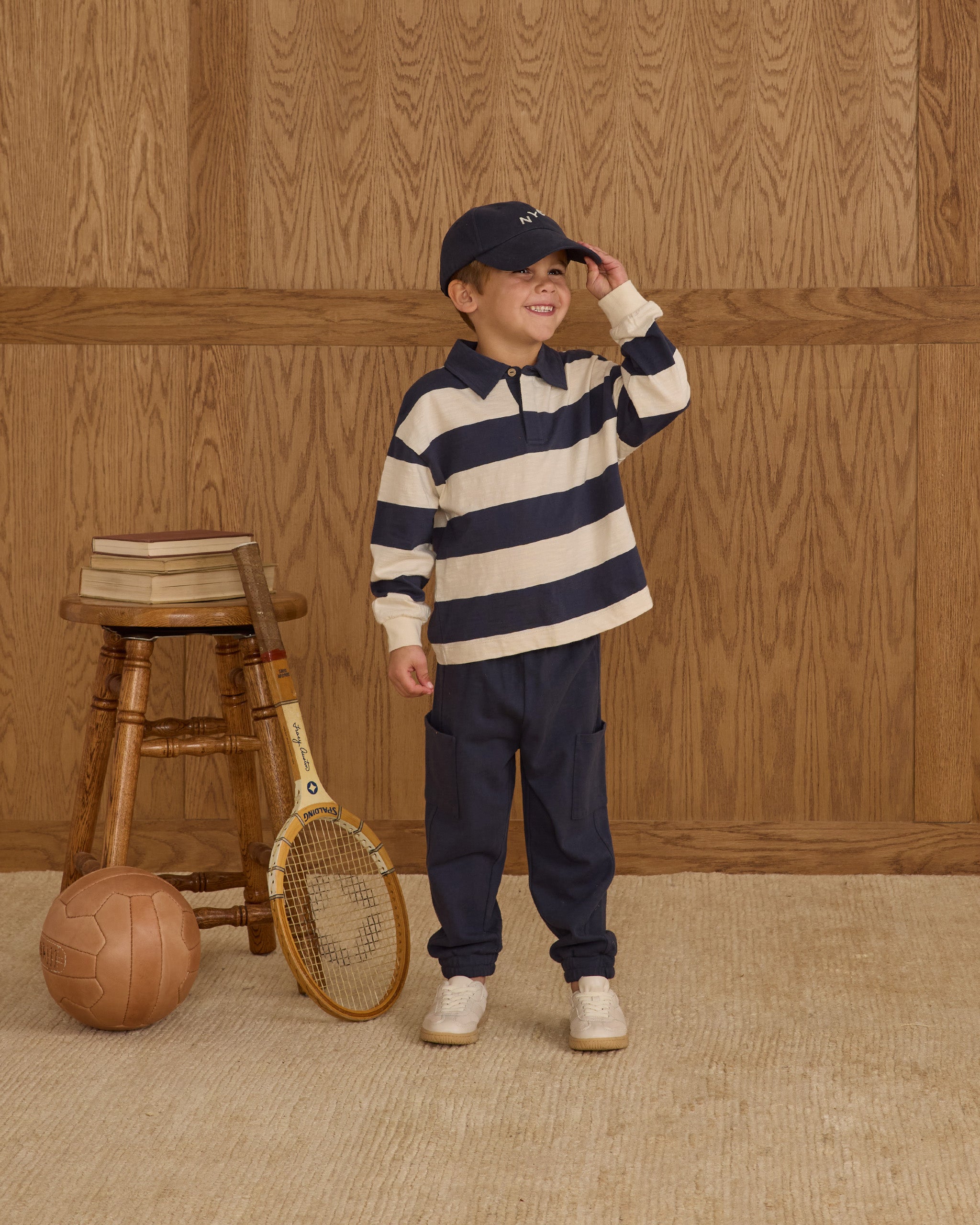 Rugby Polo || Navy Stripe