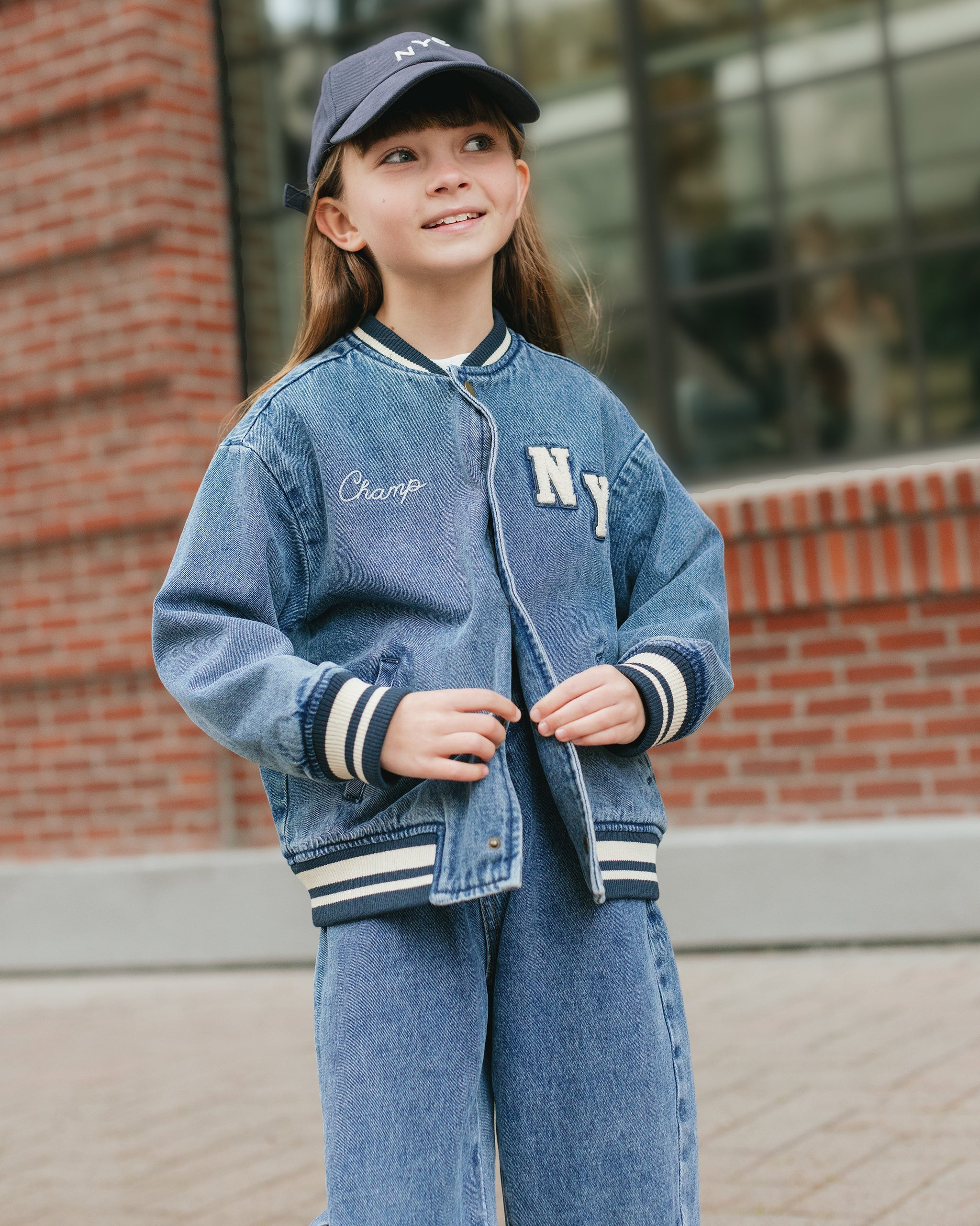 Varsity Jacket || Indigo Denim – Rylee + Cru Canada