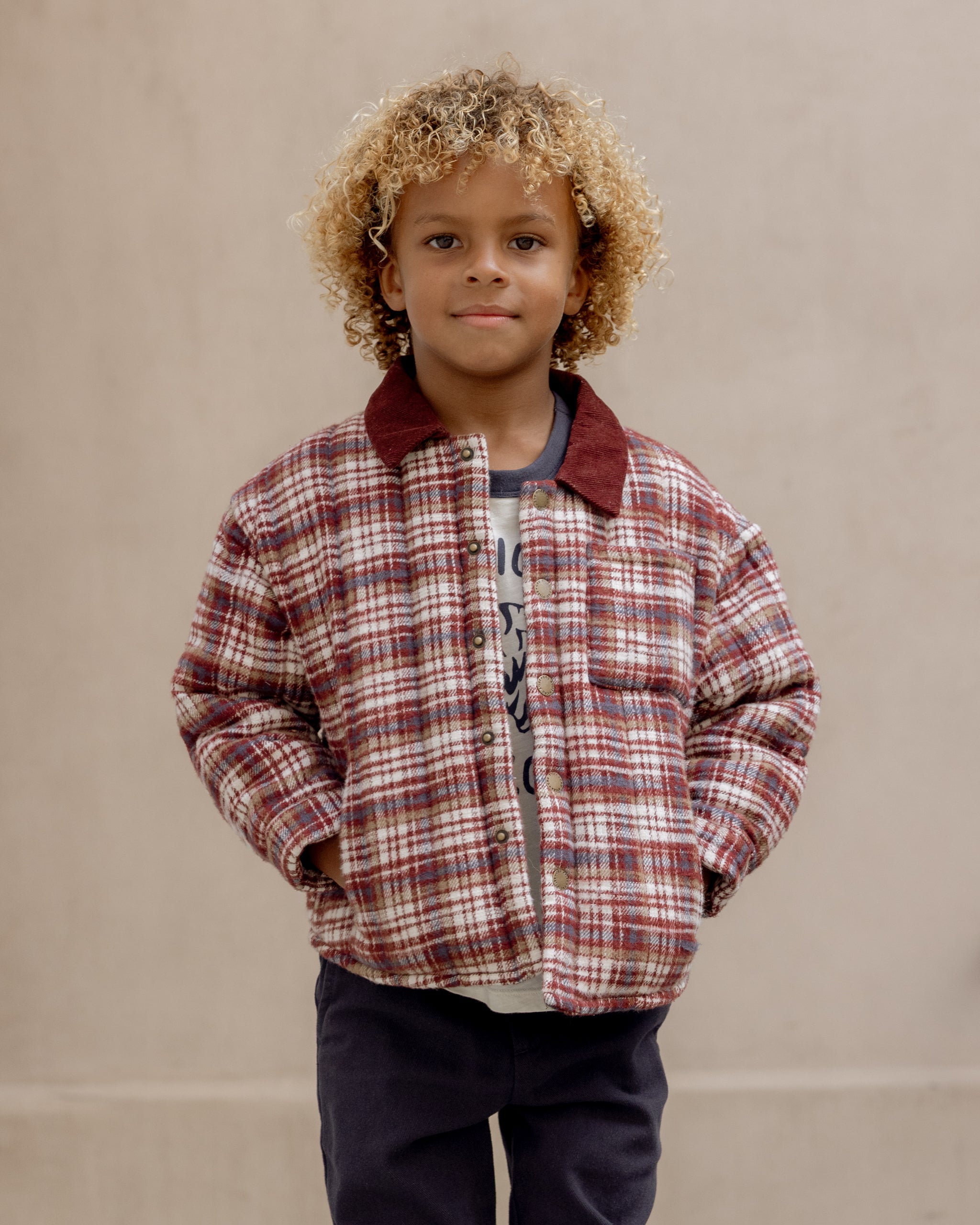 Veste matelassée Nashville || Plaid bordeaux