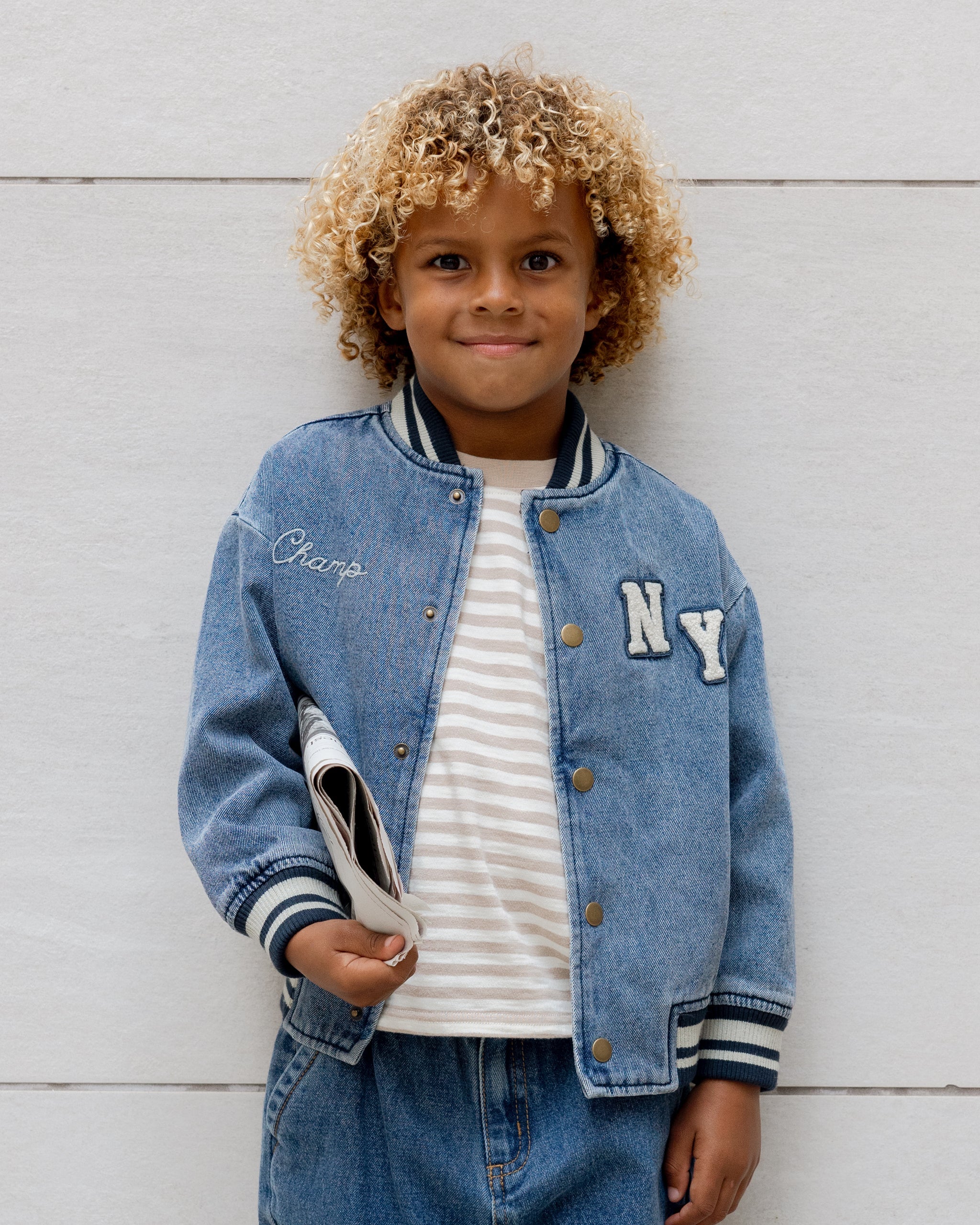 Varsity Jacket || Indigo Denim – Rylee + Cru Canada