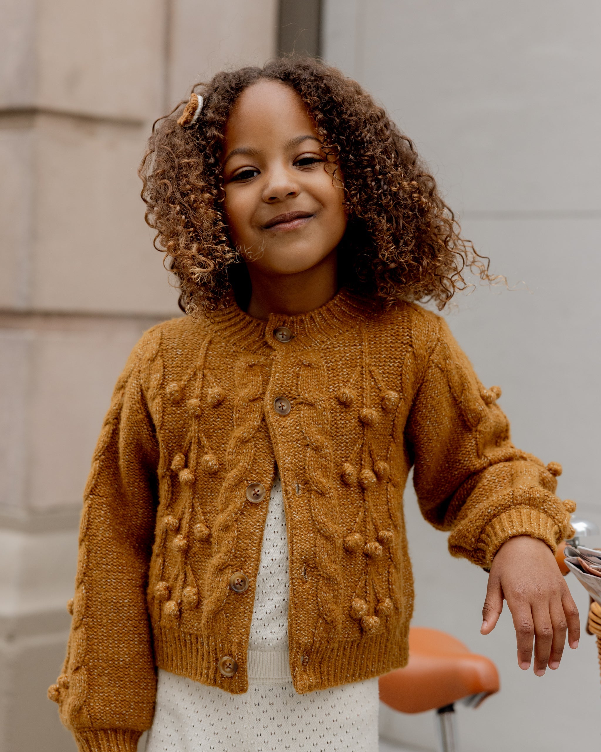 Bobble Cardigan || Golden