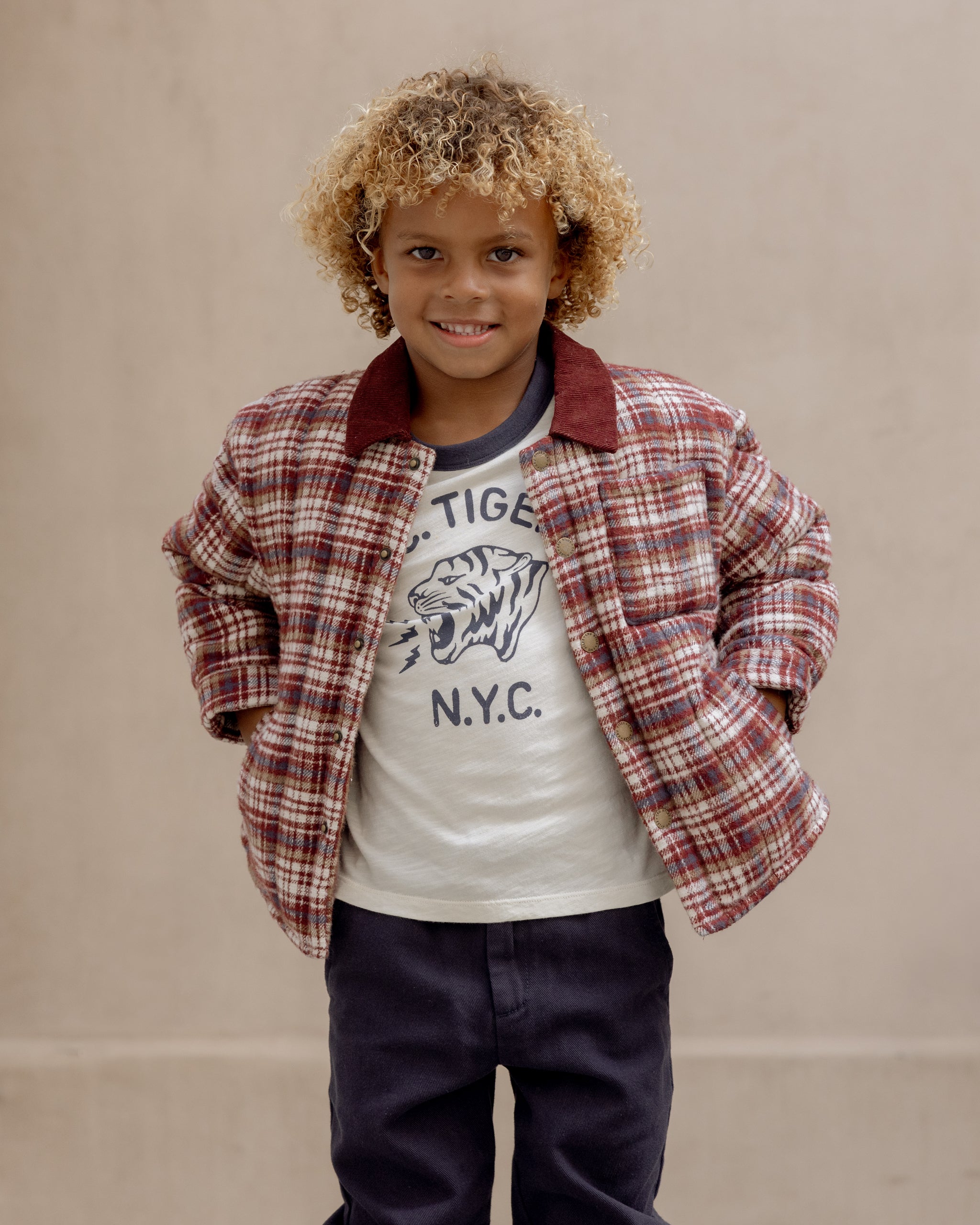 Veste matelassée Nashville || Plaid bordeaux