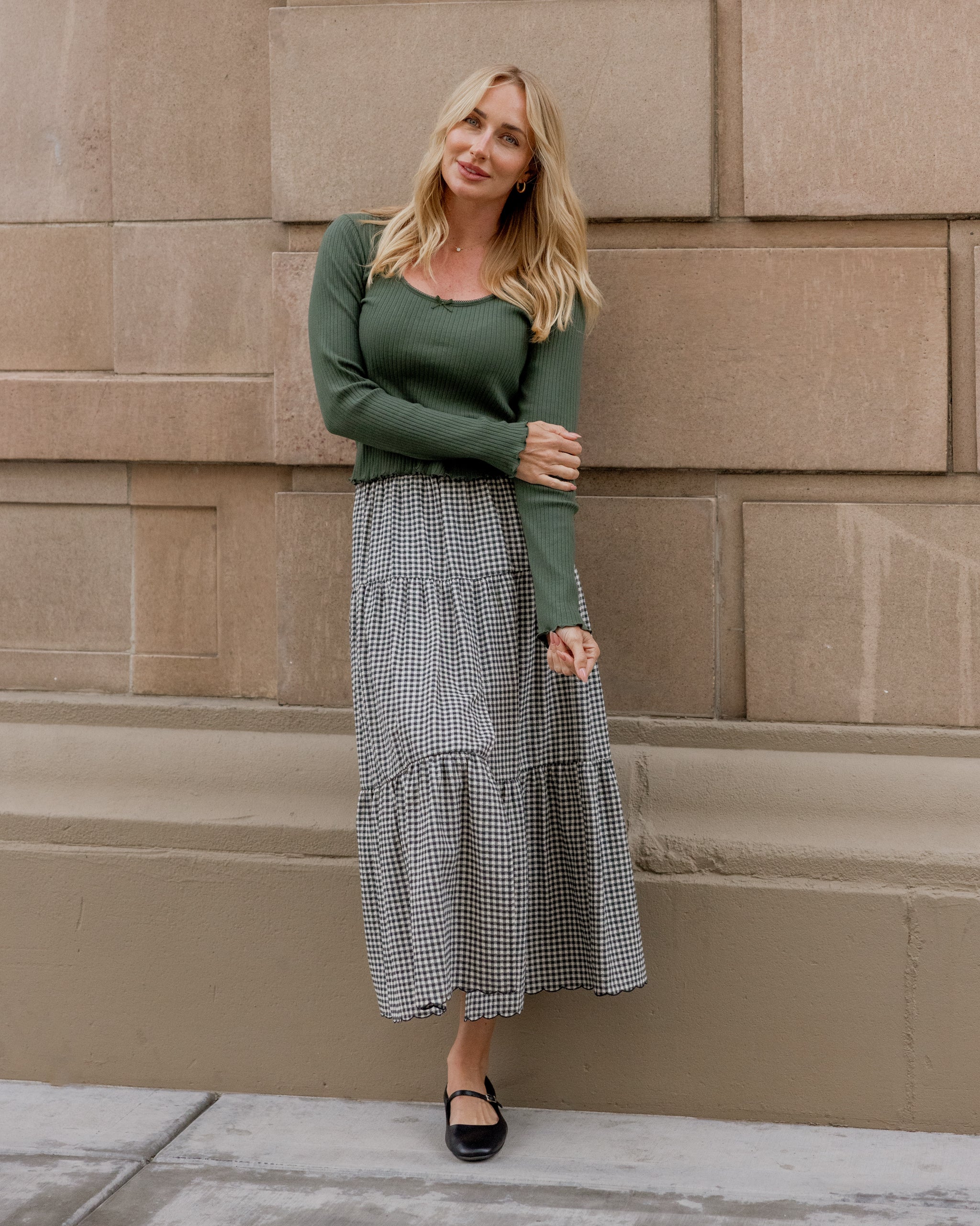 Ribbed Long Sleeve | Green - Rylee + Cru | Kids Clothes | Trendy Baby Clothes | Modern Infant Outfits |