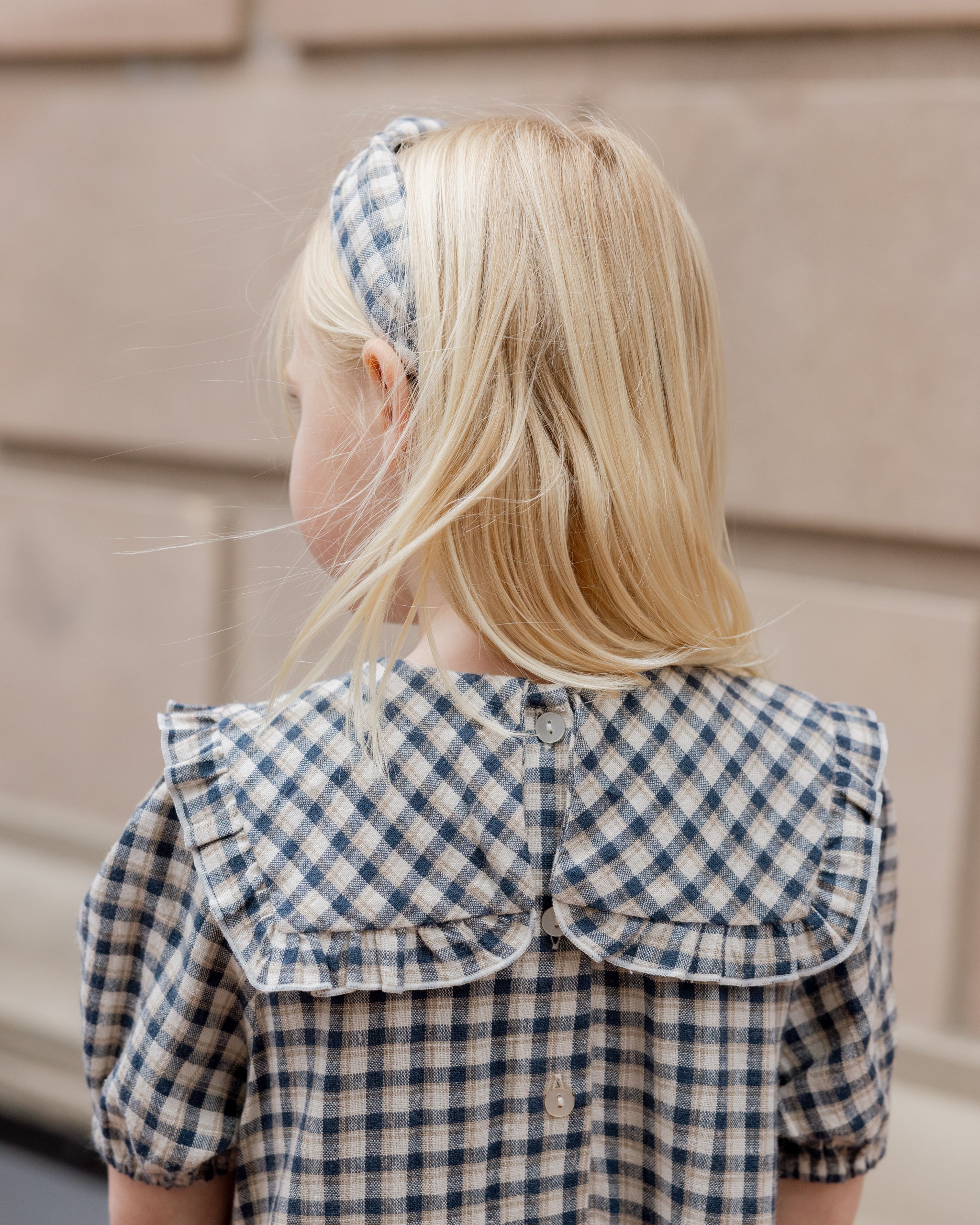 Robe Camille || Carreaux bleu marine