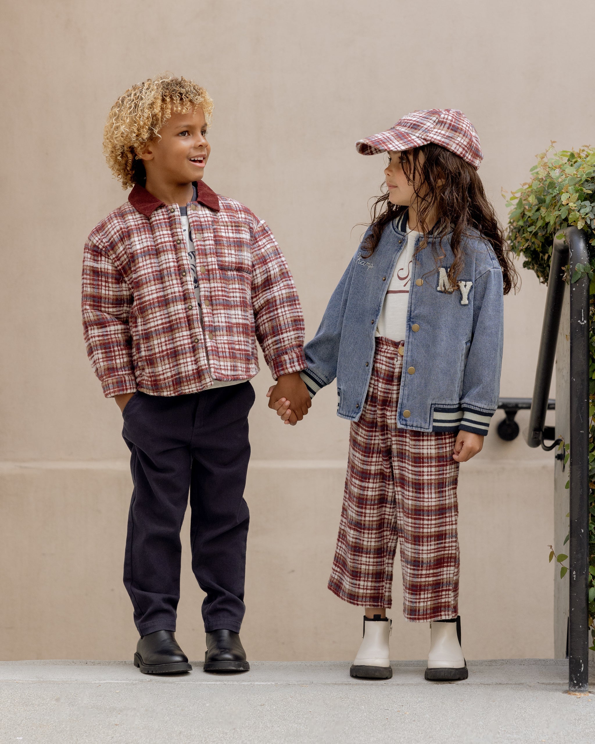 Pantalon Brooklyn || Plaid bordeaux