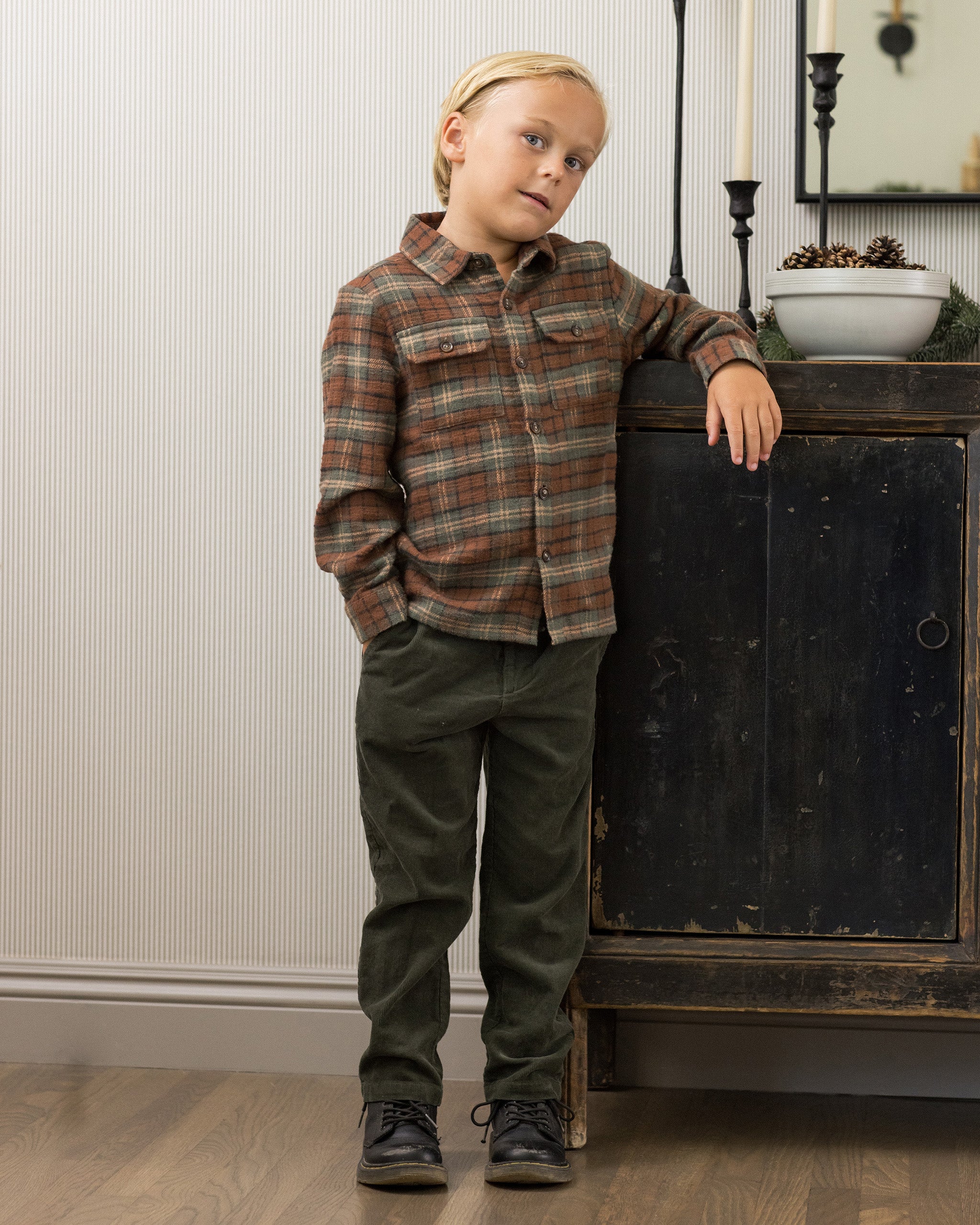 Pocketed Flannel Shirt || Holiday Plaid